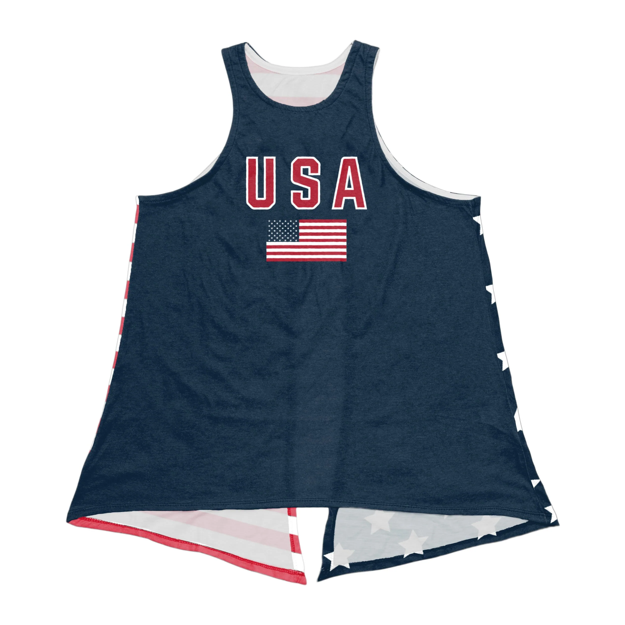 Americana Womens Tie-Breaker Sleeveless Top - Image 3