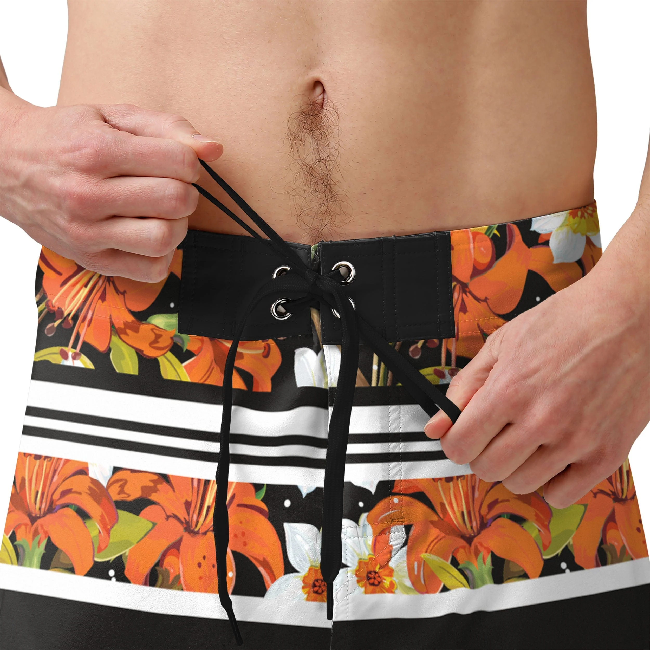 Anaheim Ducks Mens NHL Floral Stripe Boardshorts - Image 4
