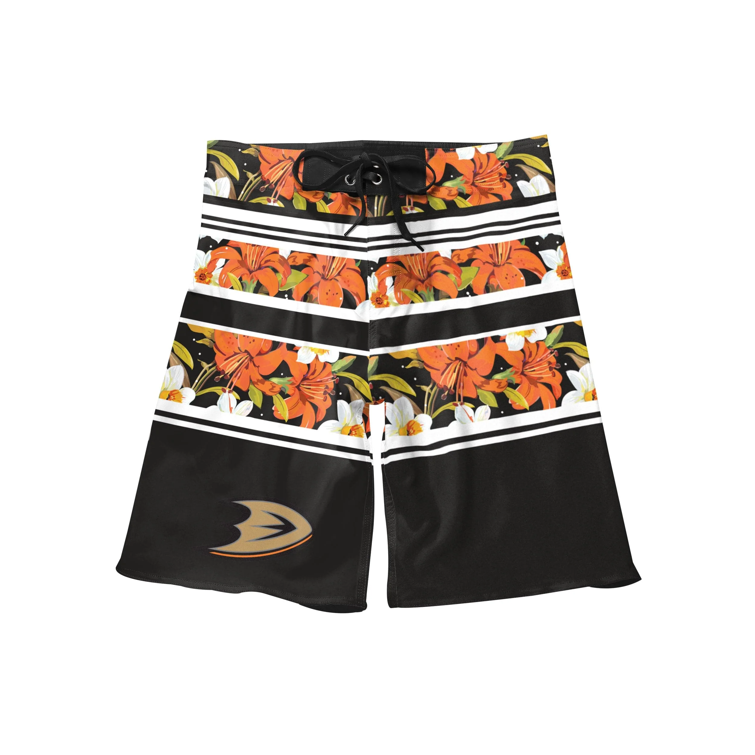 Anaheim Ducks Mens NHL Floral Stripe Boardshorts - Image 5