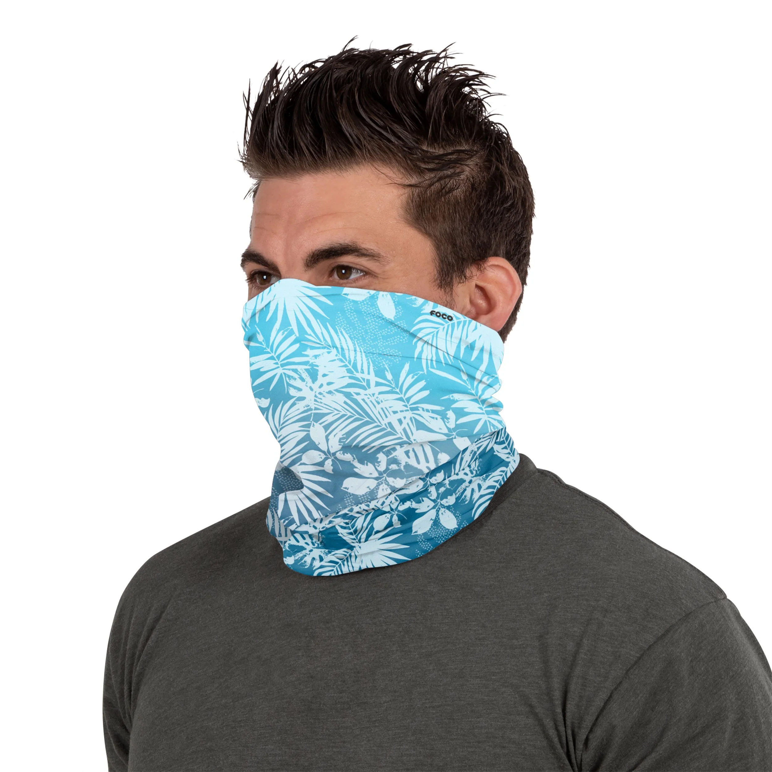 Aqua Floral Gaiter Scarf - Image 3