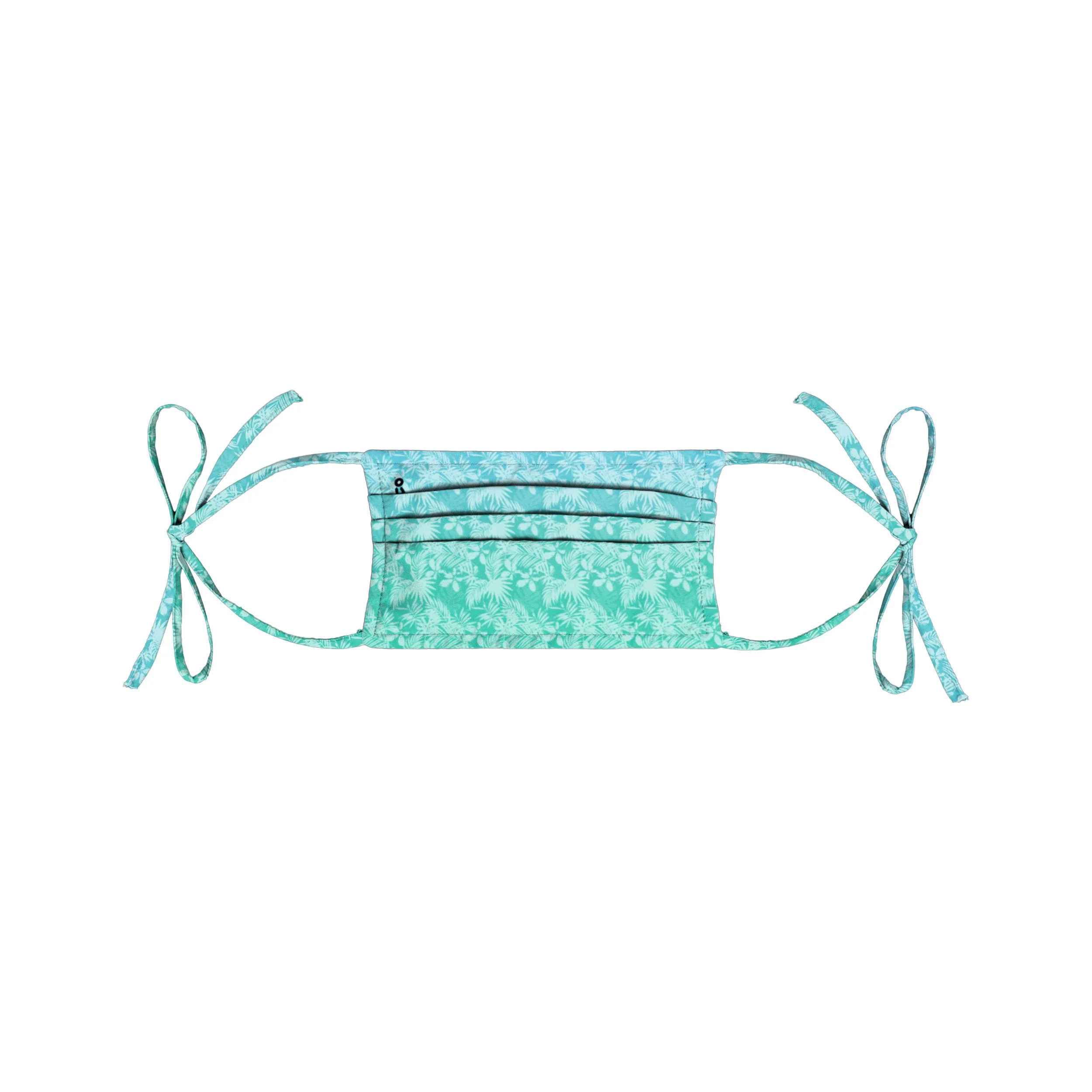 Aqua Floral Tie-Back Face Cover - Image 5