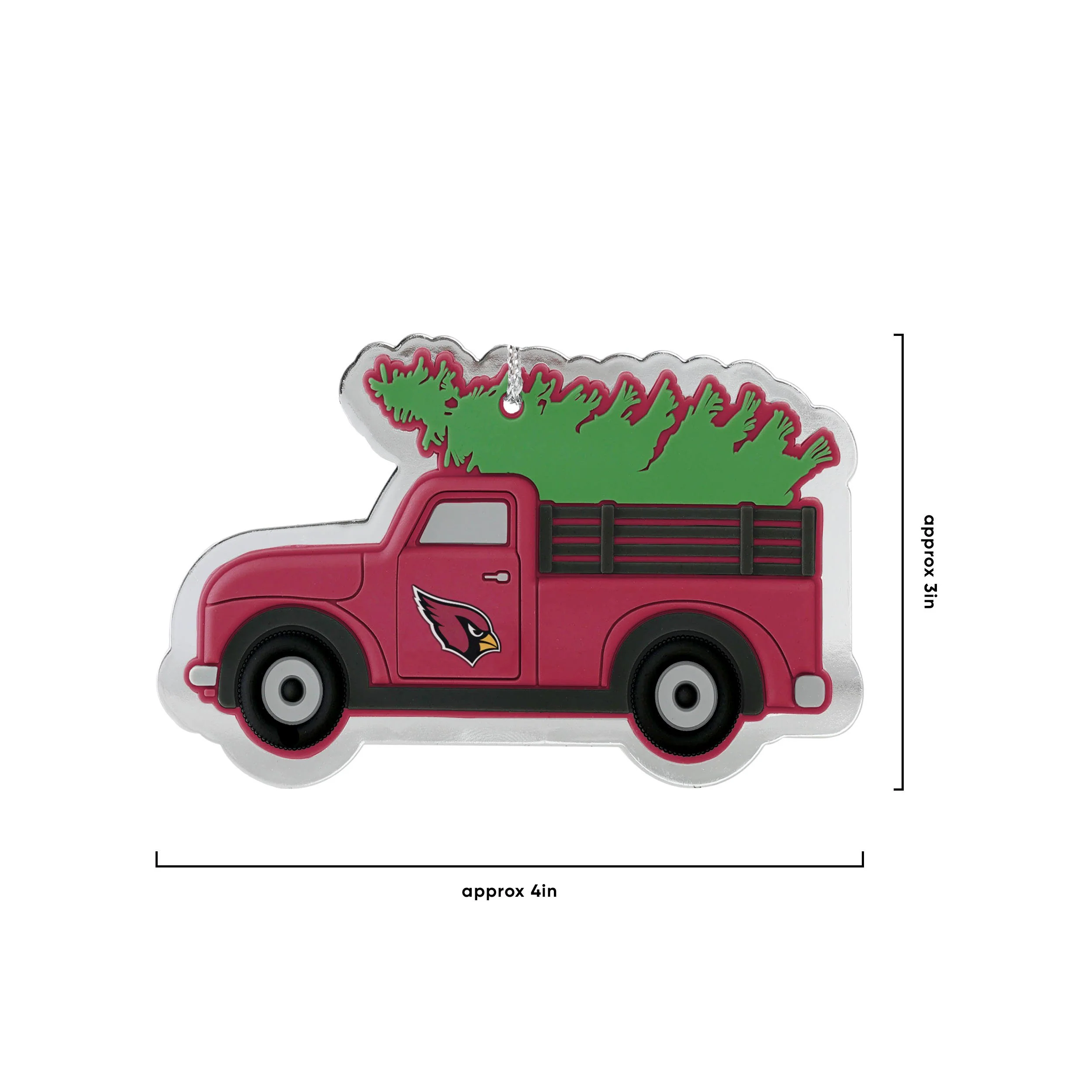 Arizona Cardinals NFL 2 Pack Flat Metal Truck Ornaments - Image 3