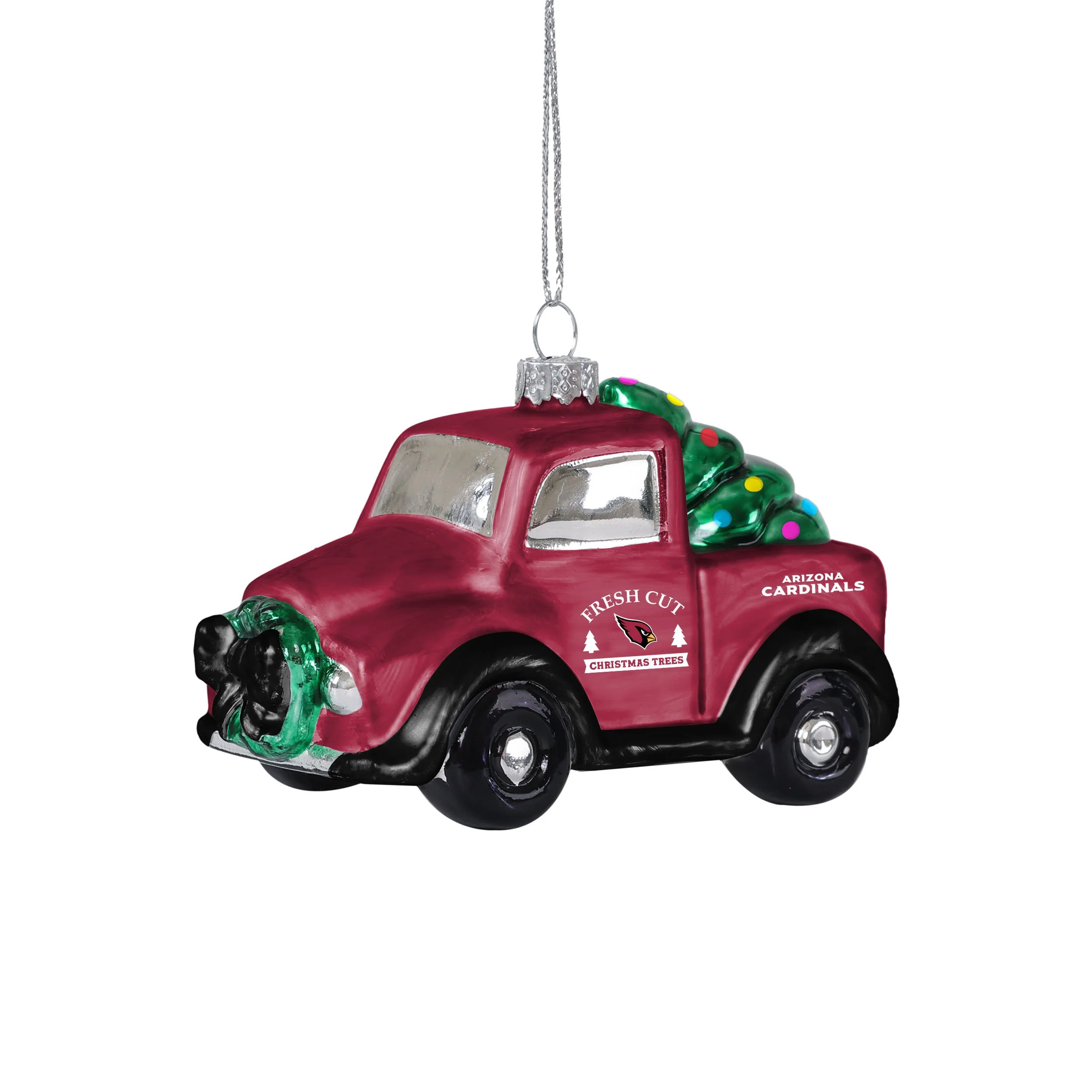 Arizona Cardinals NFL Blown Glass Truck Ornament - Image 2