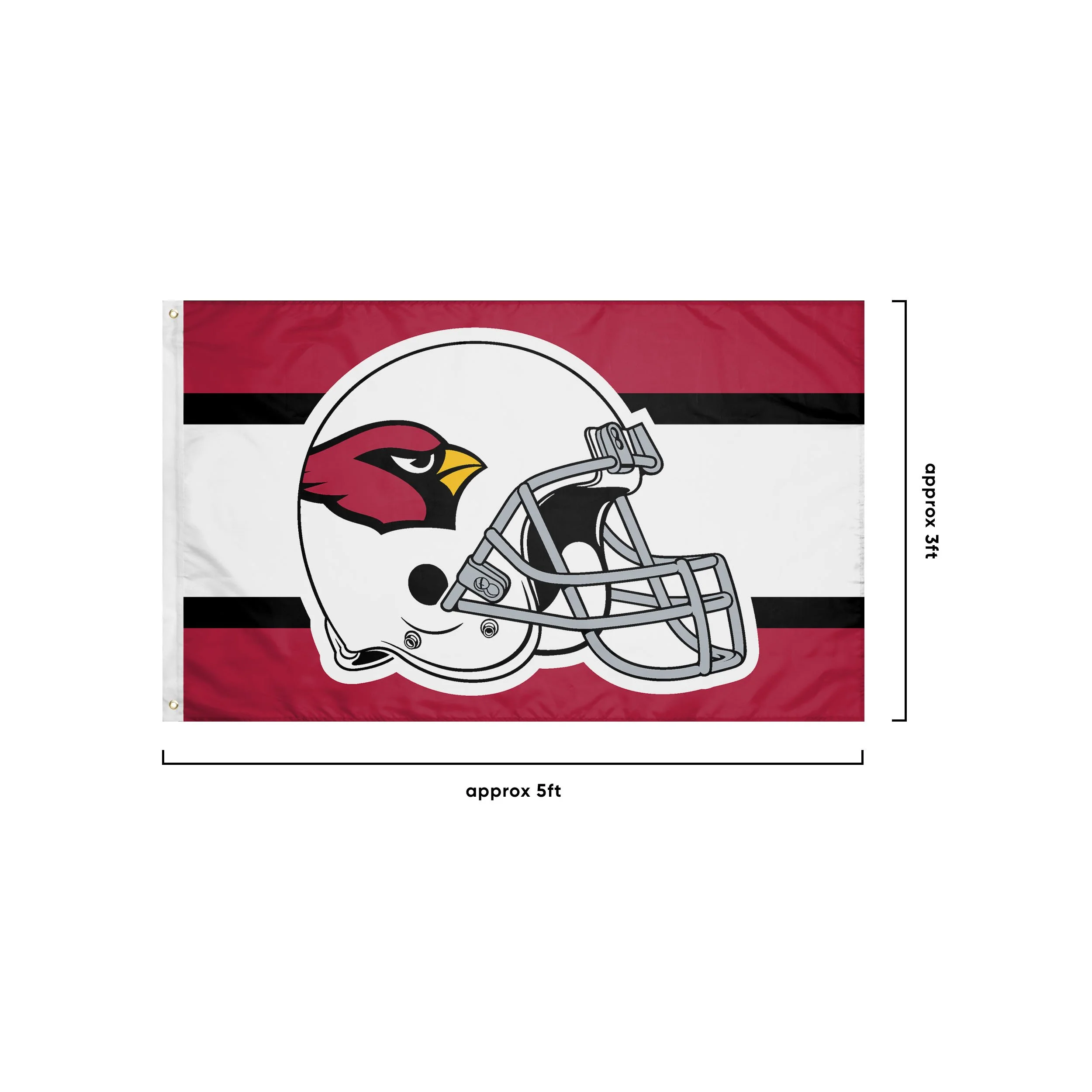 Arizona Cardinals NFL Helmet Horizontal Flag - Image 3