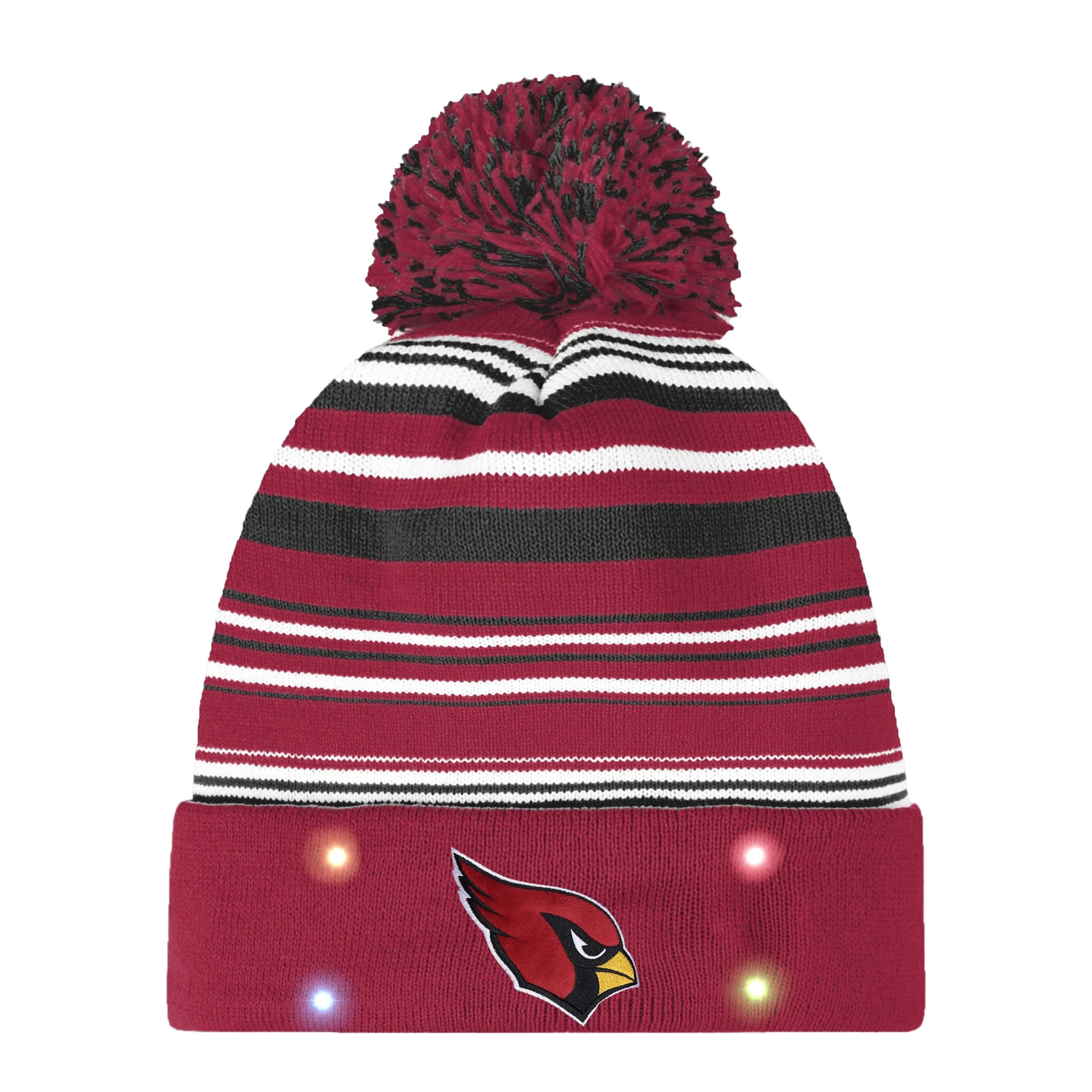 Arizona Cardinals NFL Horizontal Stripe Light Up Beanie - Image 2