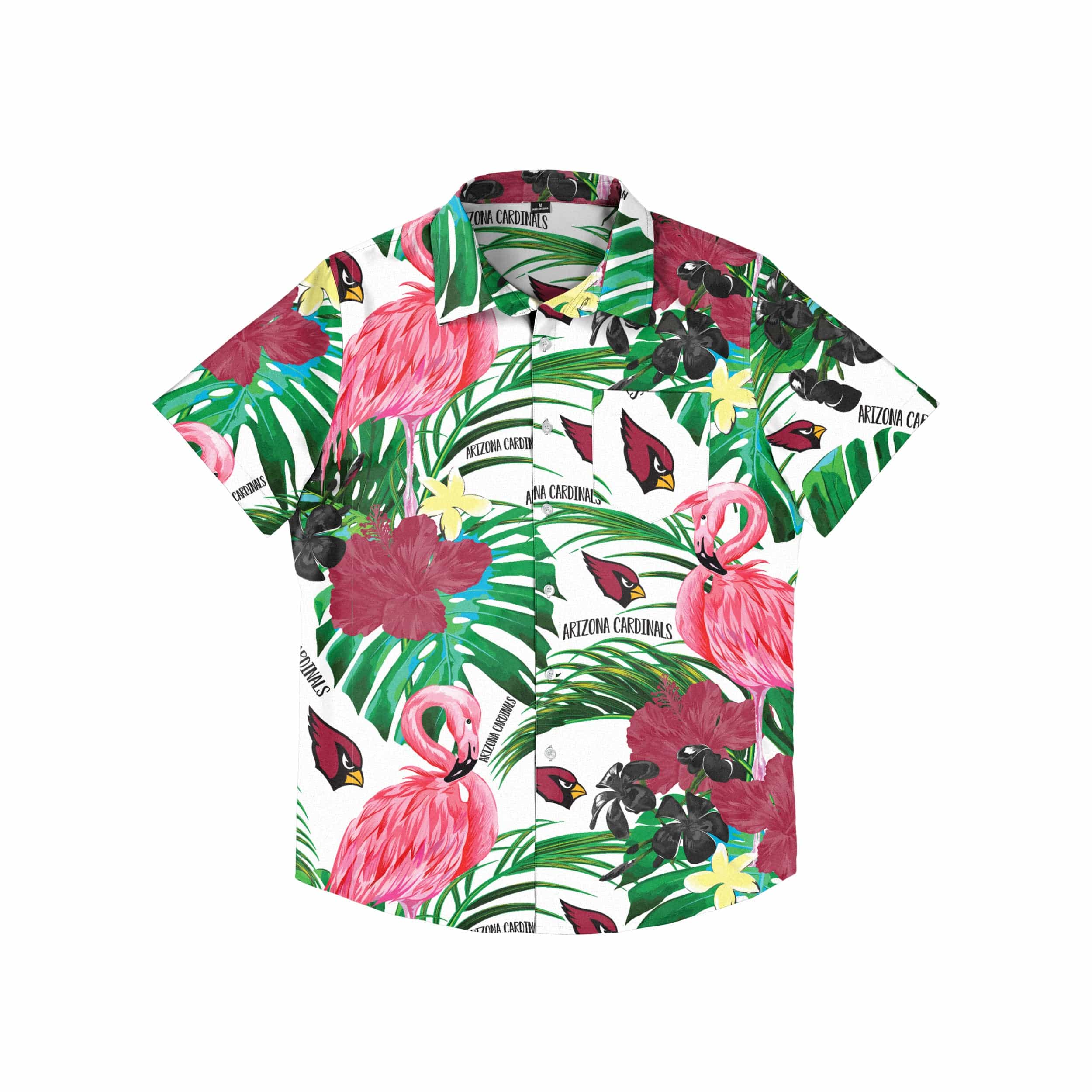 Arizona Cardinals NFL Mens Flamingo Button Up Shirt
