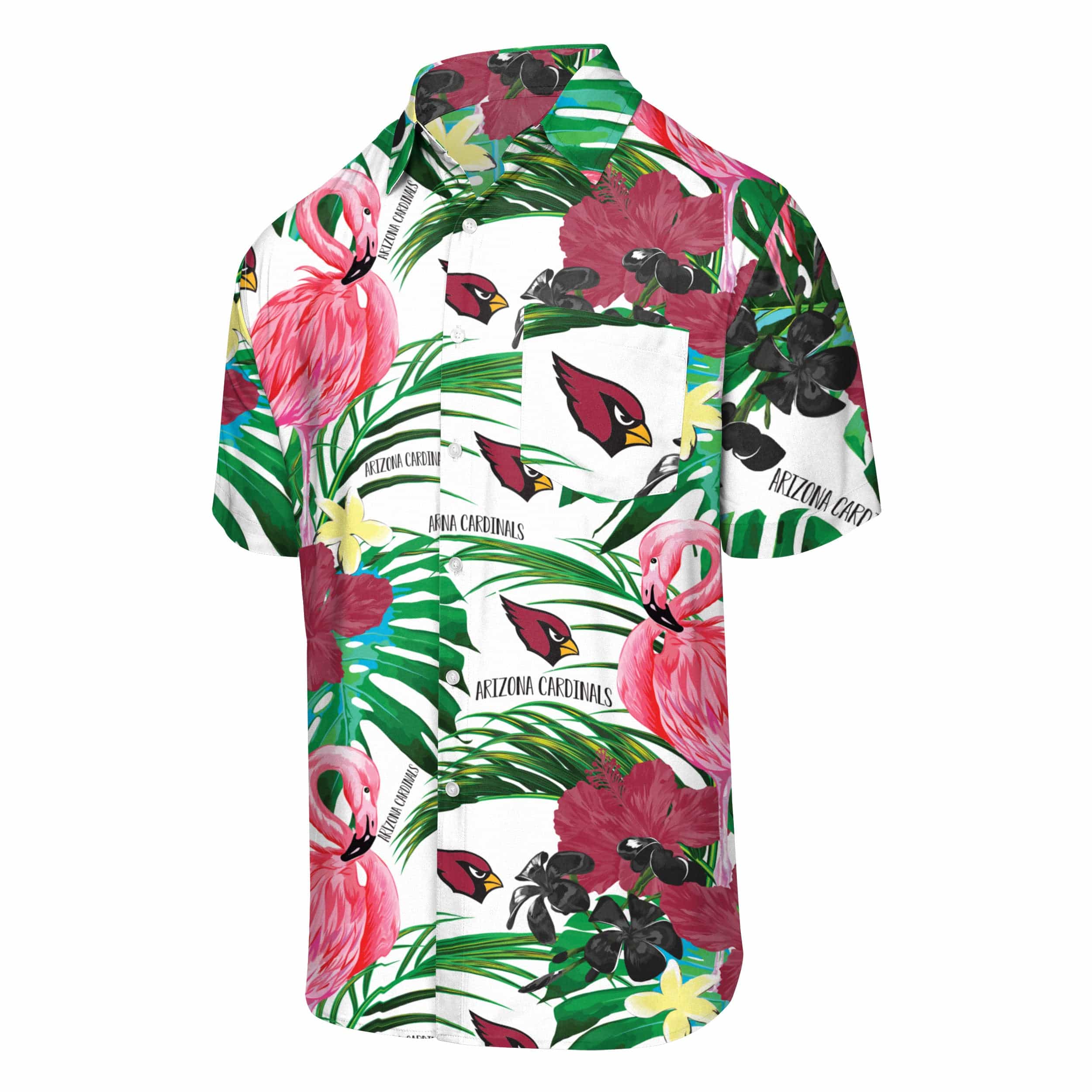 Arizona Cardinals NFL Mens Flamingo Button Up Shirt - Image 4