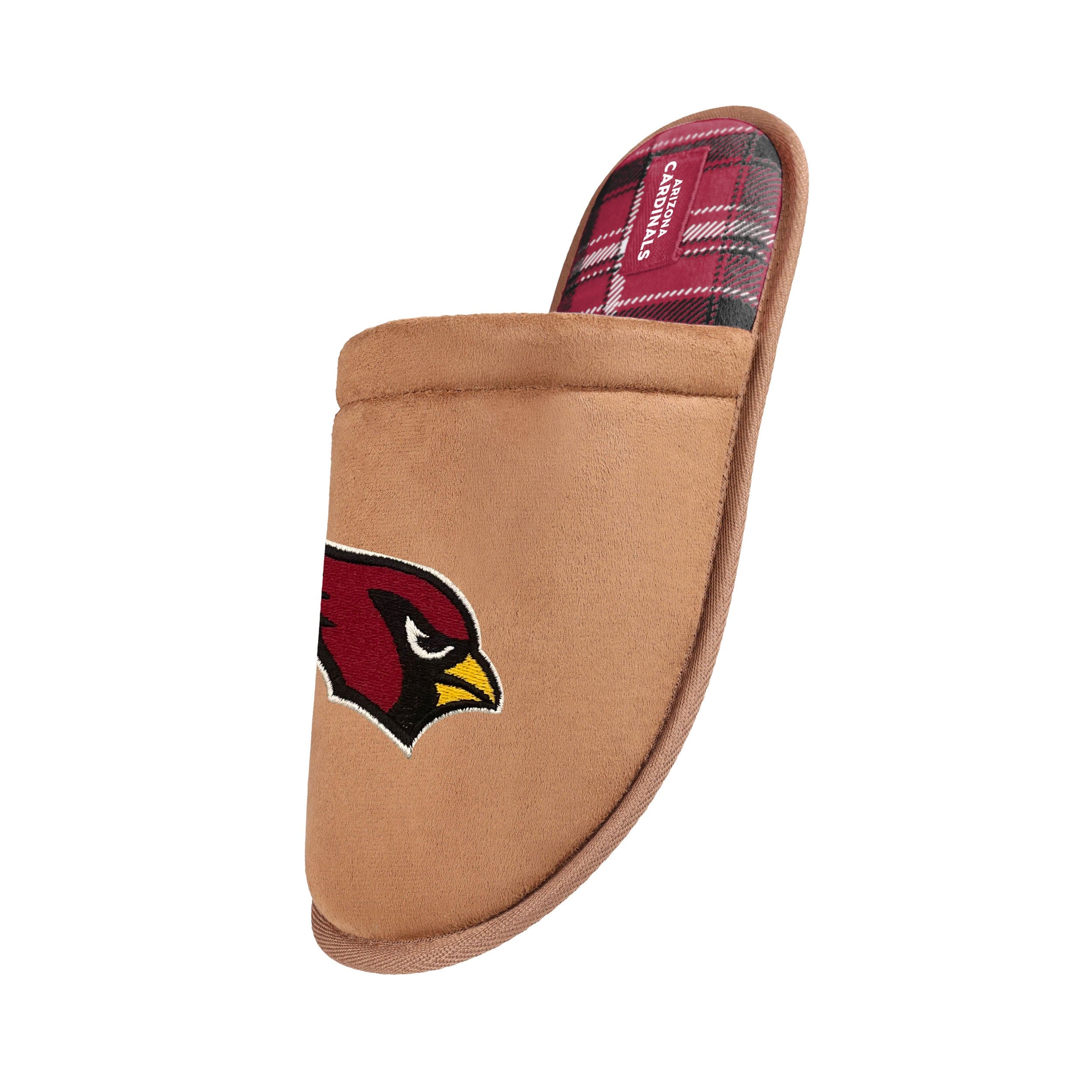 Arizona Cardinals NFL Mens Flannel Lined Brown Suede Scuff Slipper - Image 2