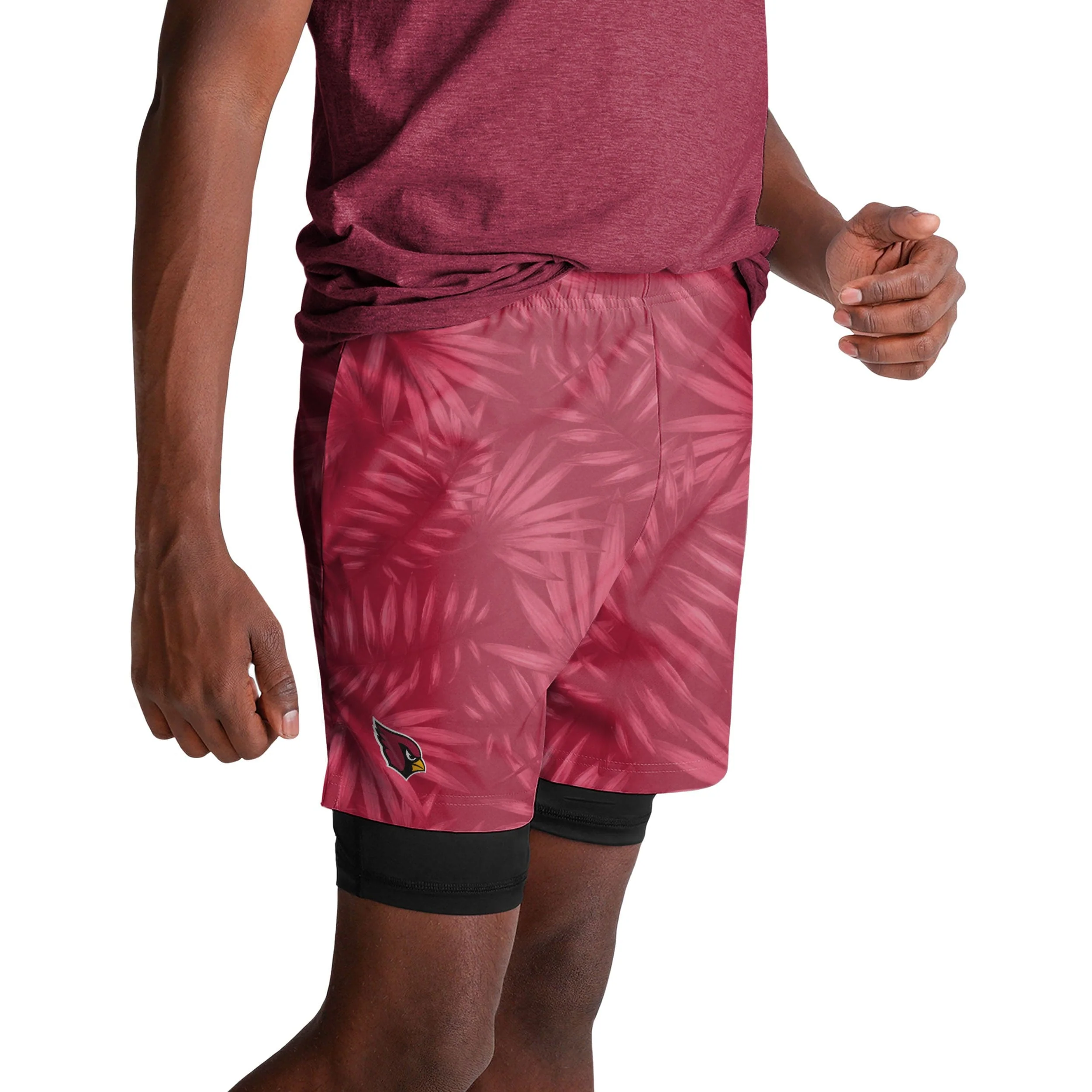 Arizona Cardinals NFL Mens Floral Black Liner Shorts - Image 2