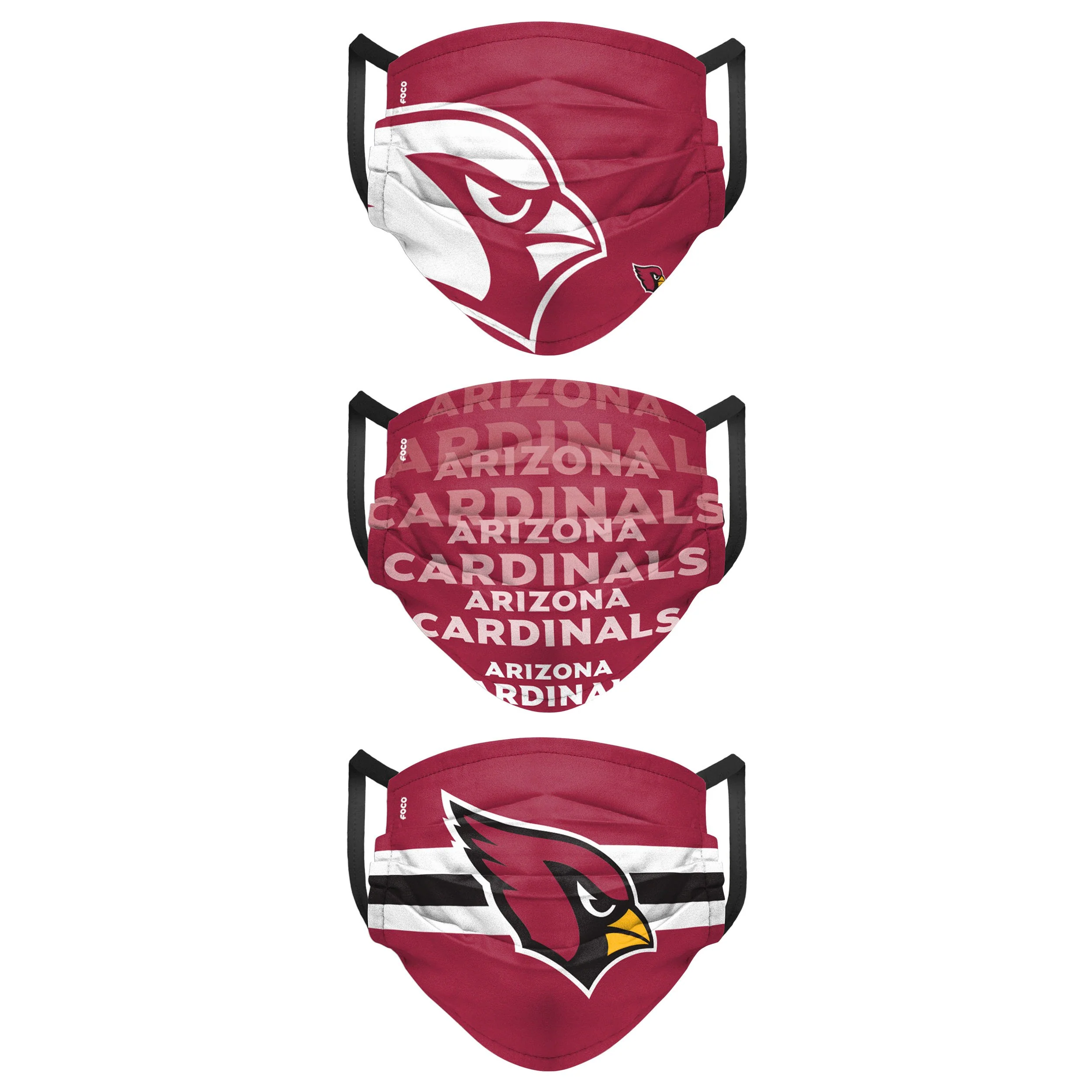 Arizona Cardinals NFL Mens Matchday 3 Pack Face Cover - Image 2