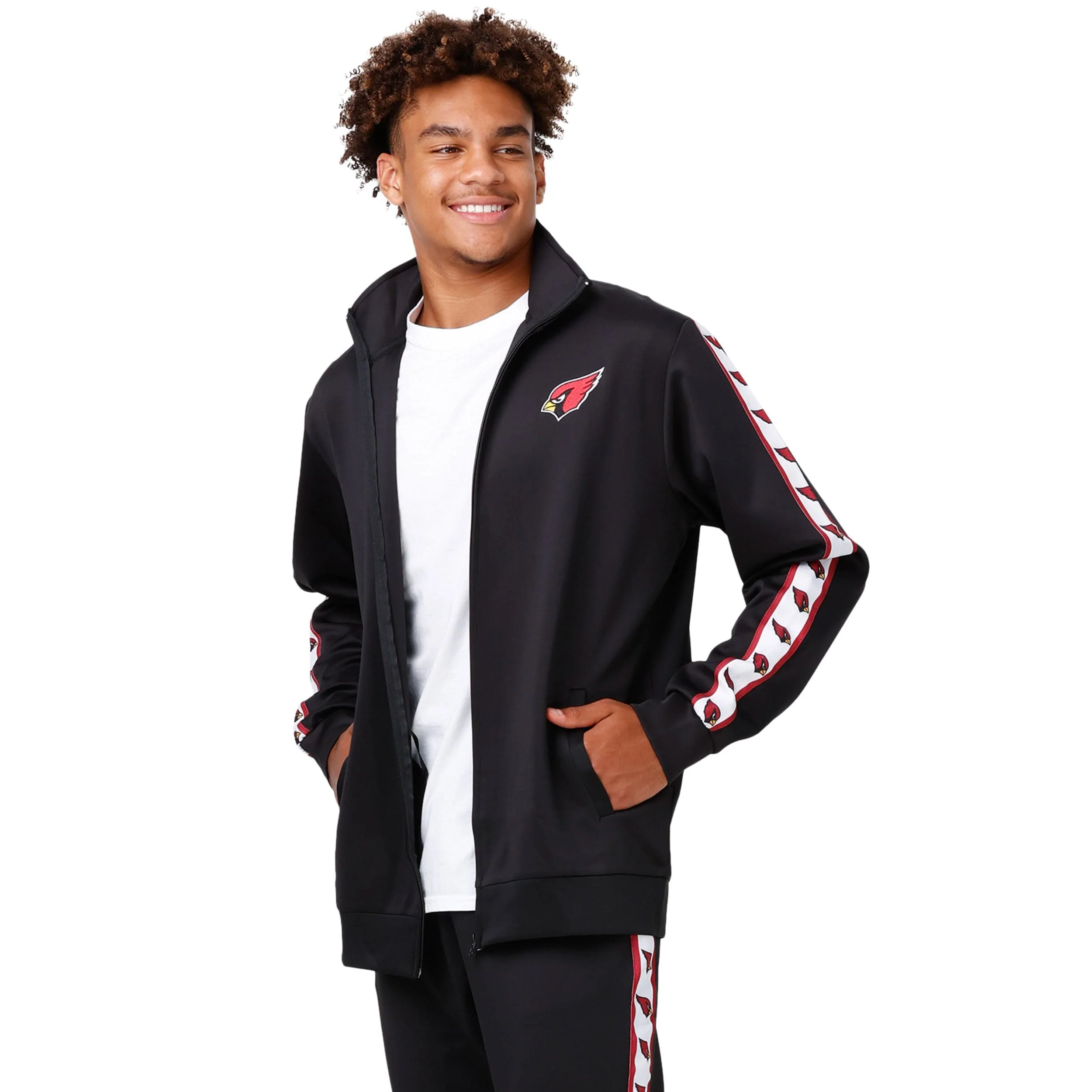 Arizona Cardinals NFL Mens Stripe Logo Track Jacket - Image 5