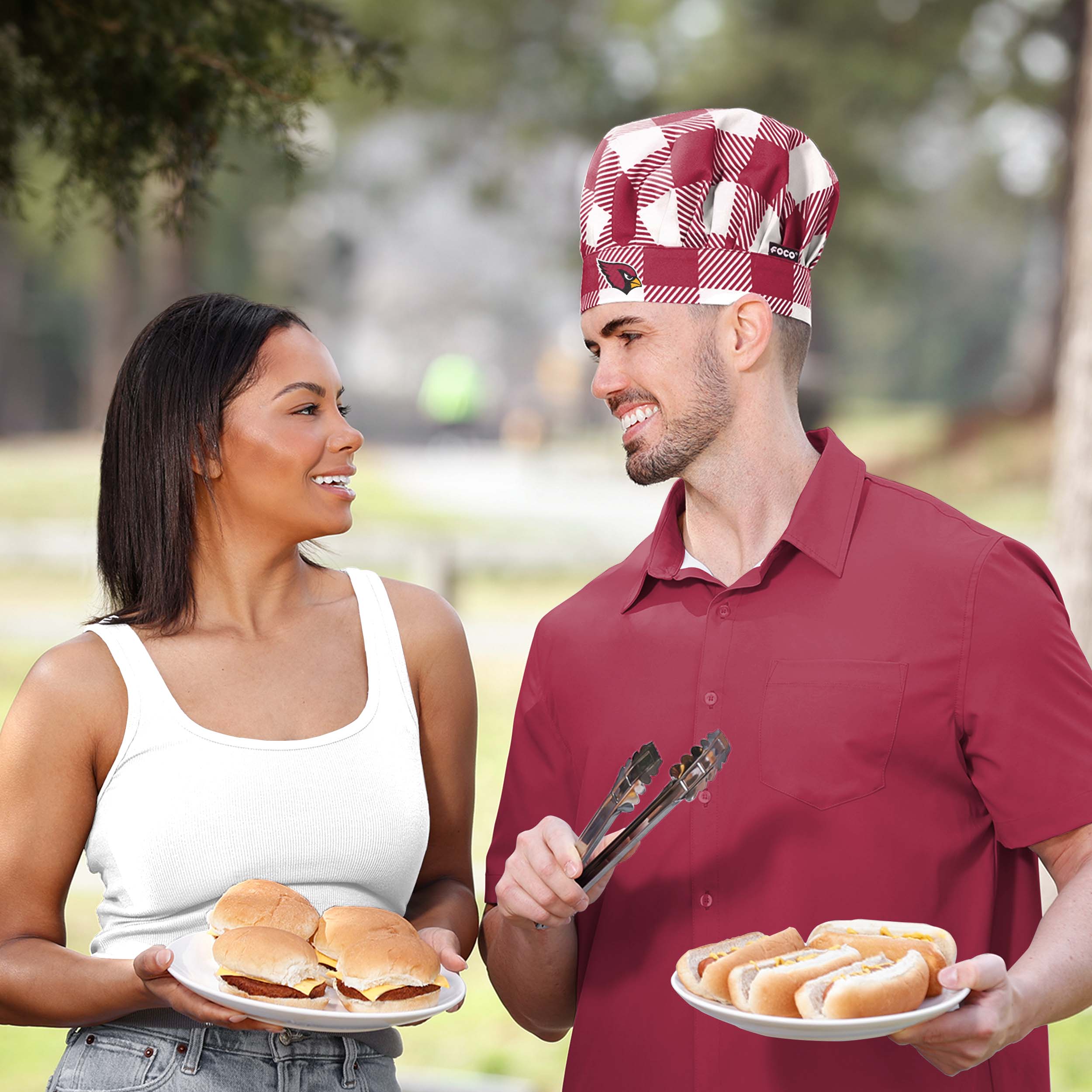 Arizona Cardinals NFL Plaid Chef Hat - Image 3