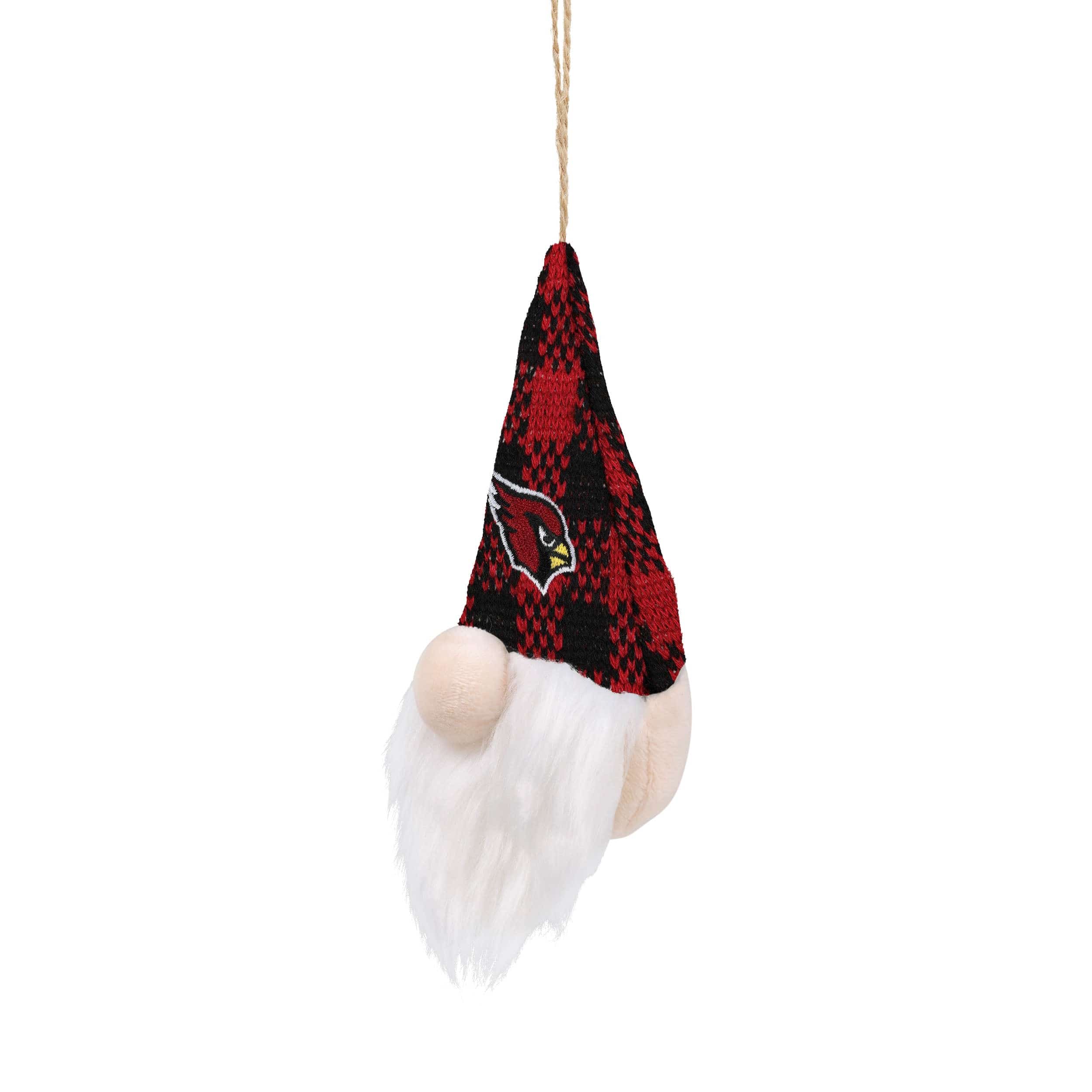 Arizona Cardinals NFL Plaid Hat Plush Gnome Ornament - Image 2