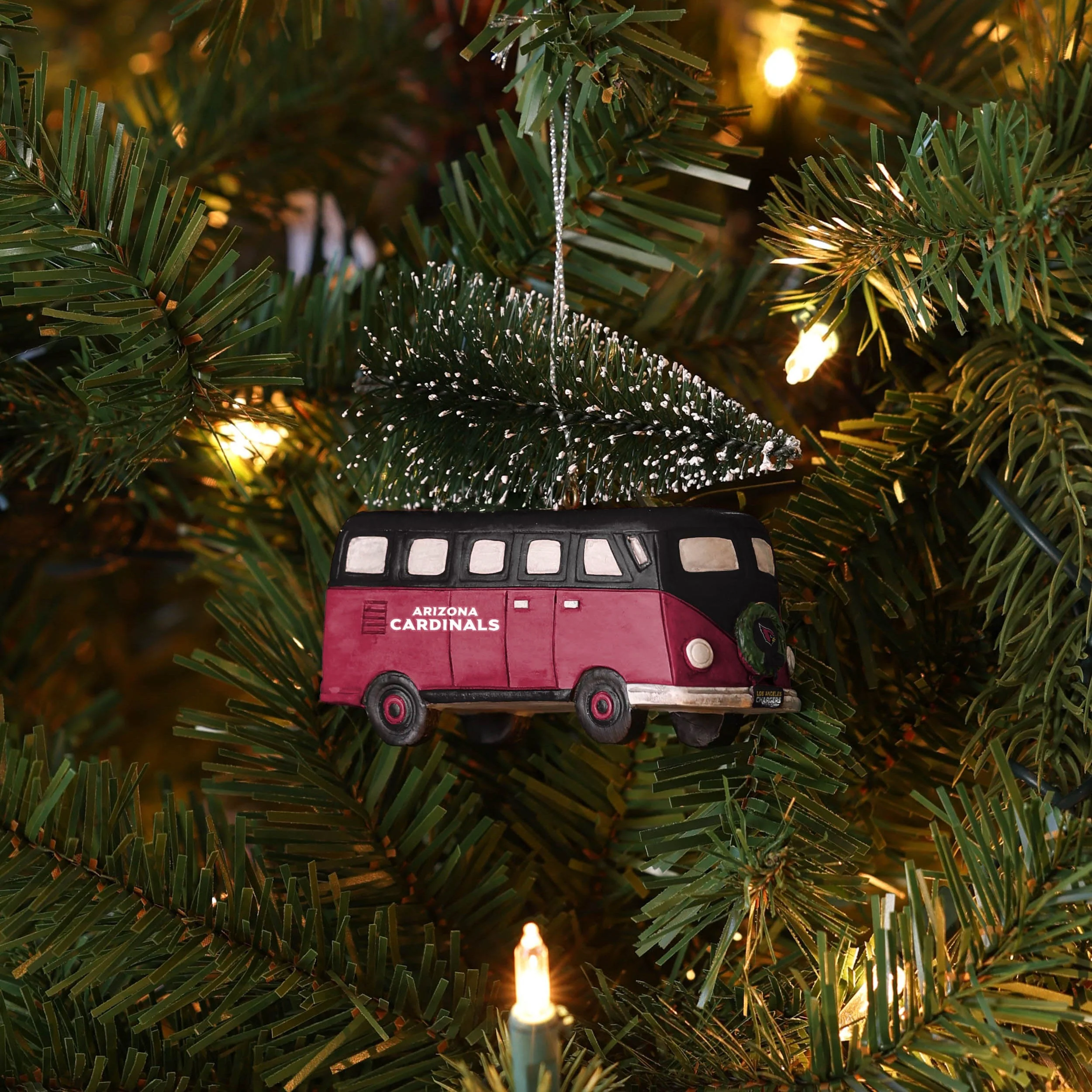 Arizona Cardinals NFL Retro Bus With Tree Ornament - Image 4