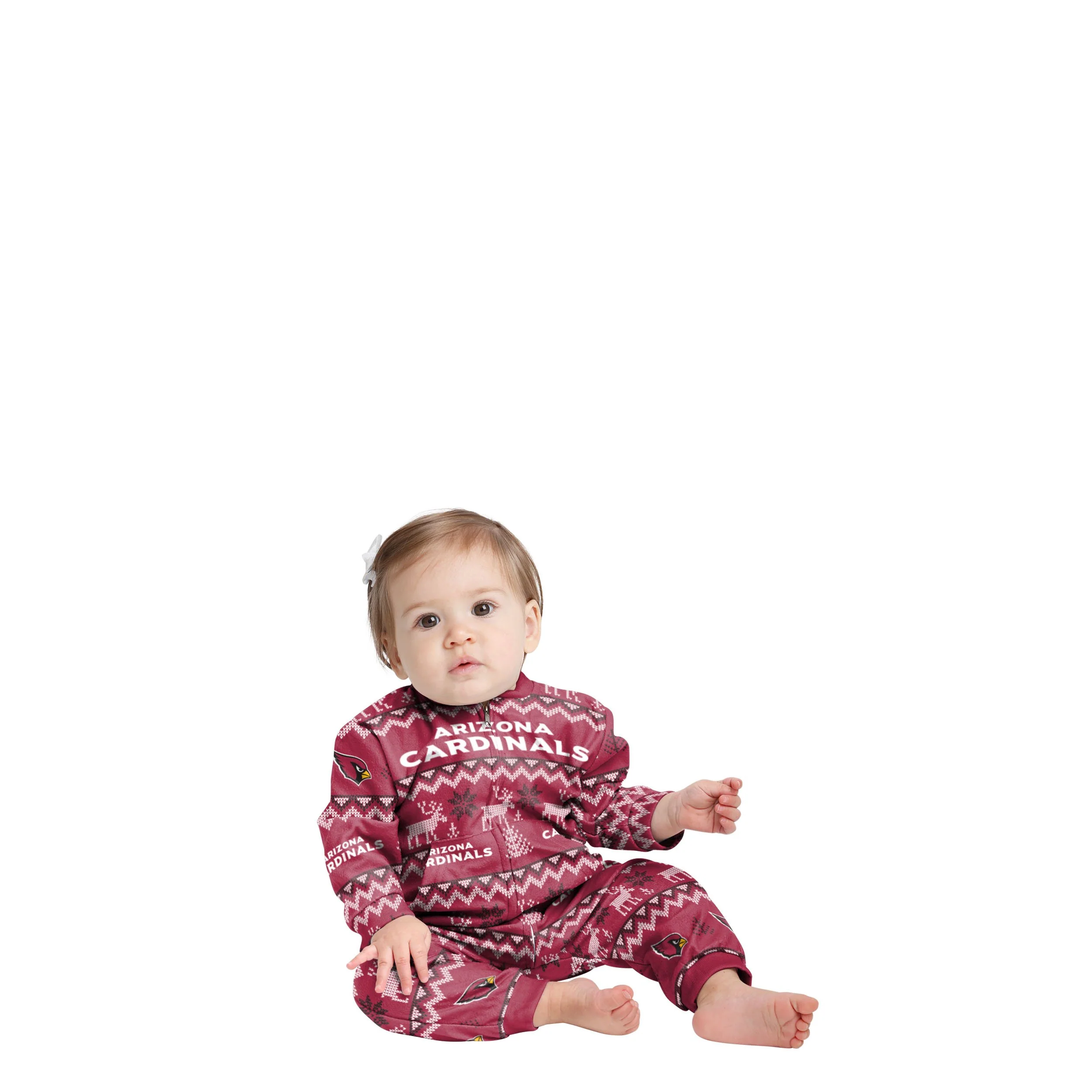 Arizona Cardinals NFL Ugly Pattern Family Holiday Pajamas - Image 2