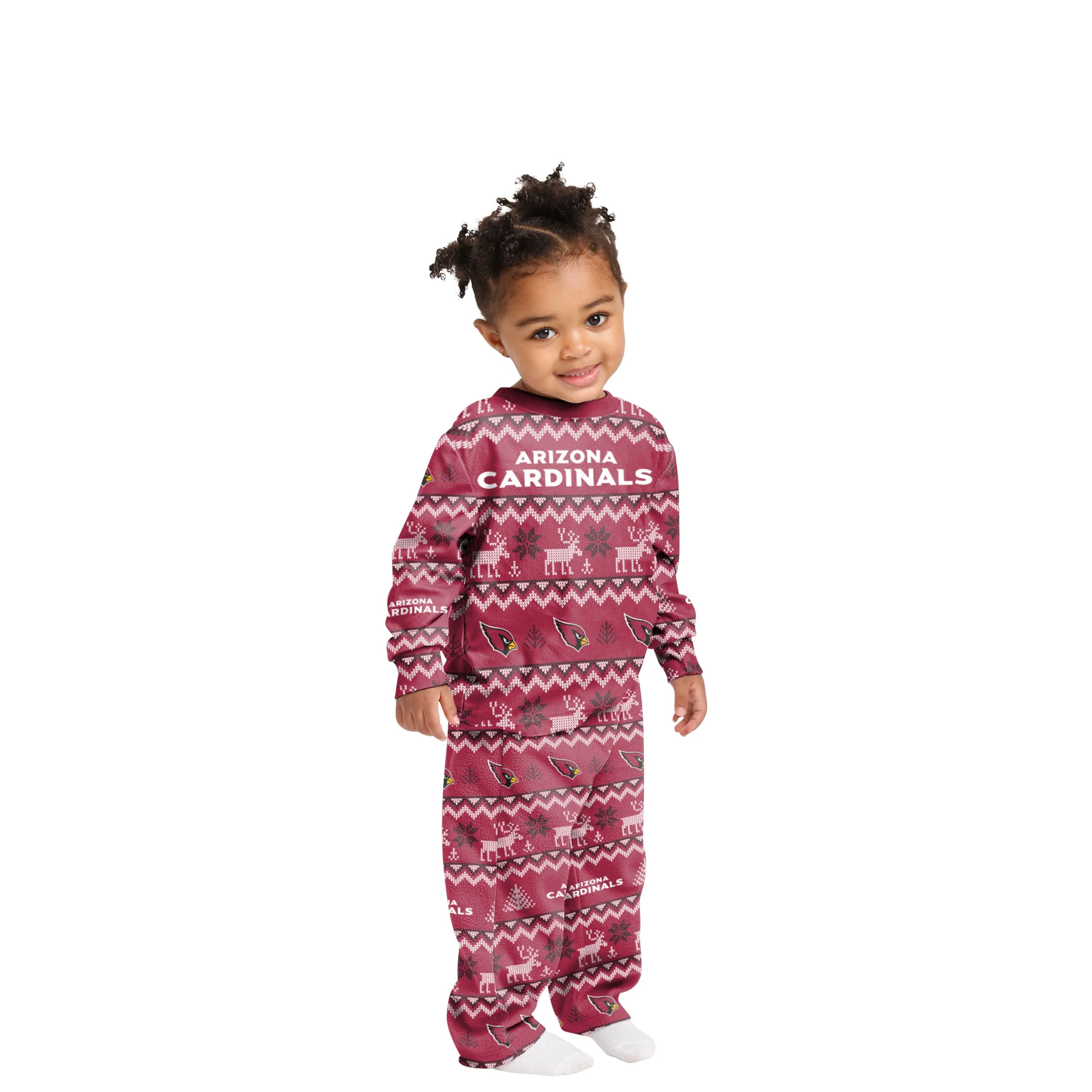 Arizona Cardinals NFL Ugly Pattern Family Holiday Pajamas - Image 3