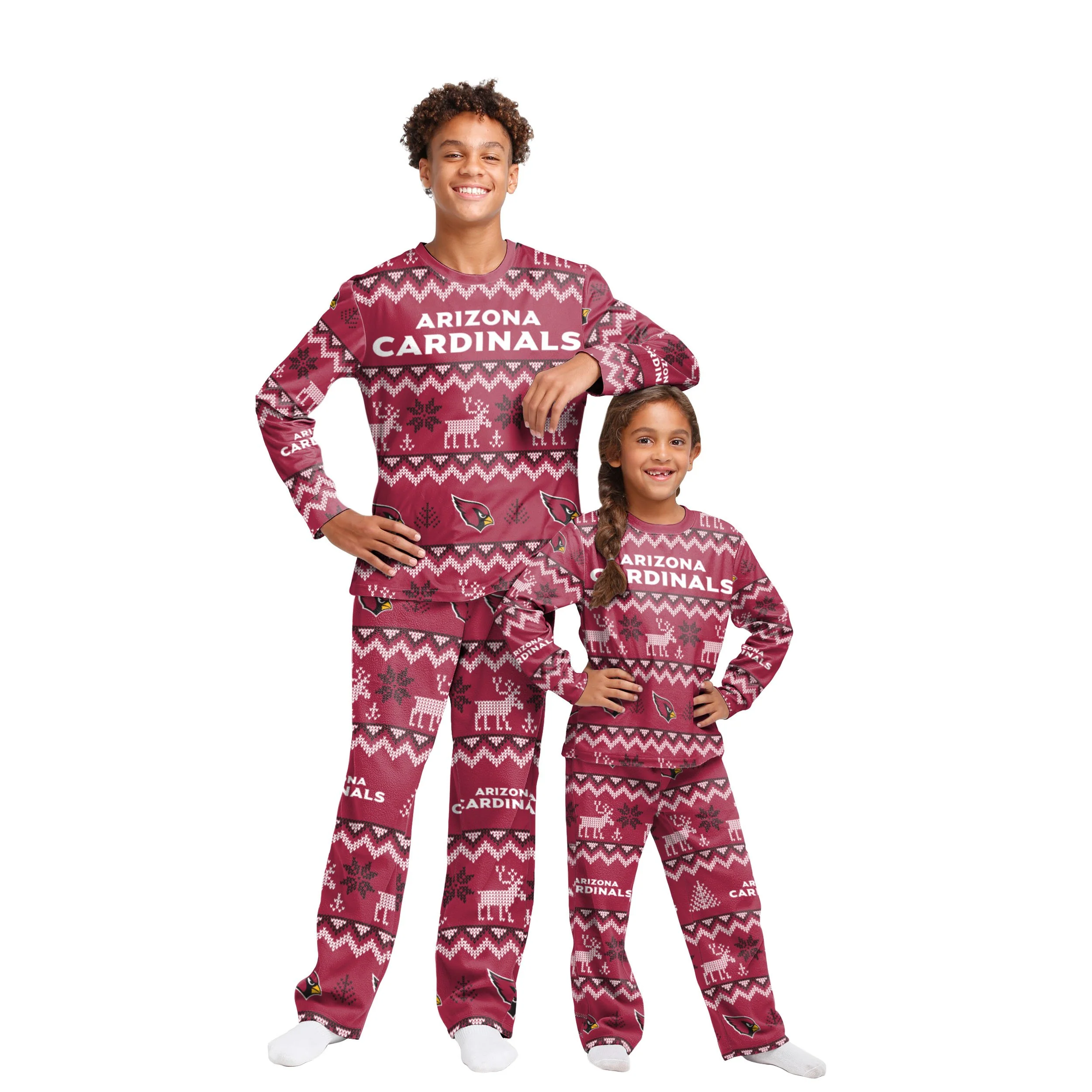 Arizona Cardinals NFL Ugly Pattern Family Holiday Pajamas - Image 4
