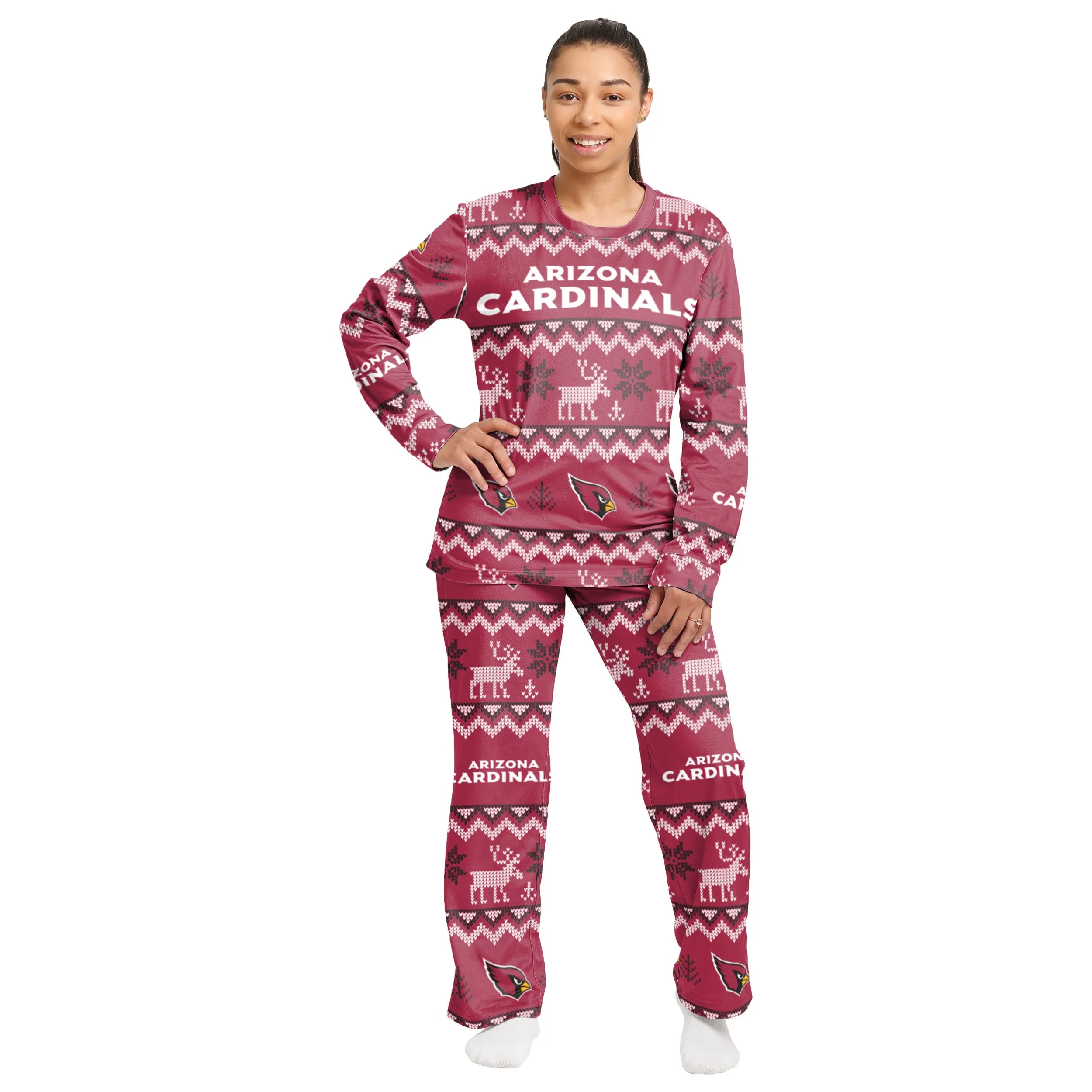 Arizona Cardinals NFL Ugly Pattern Family Holiday Pajamas - Image 5
