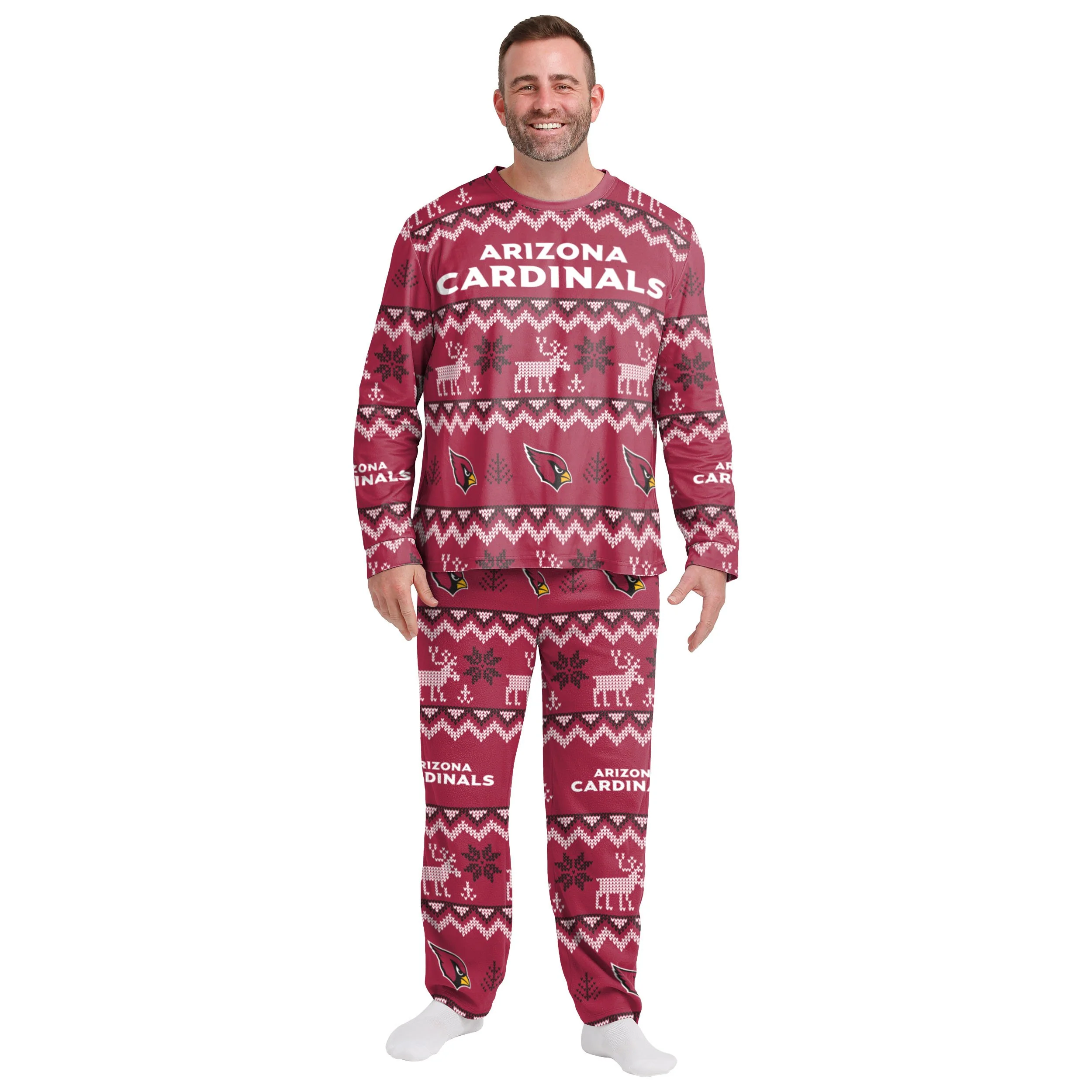 Arizona Cardinals NFL Ugly Pattern Family Holiday Pajamas - Image 6