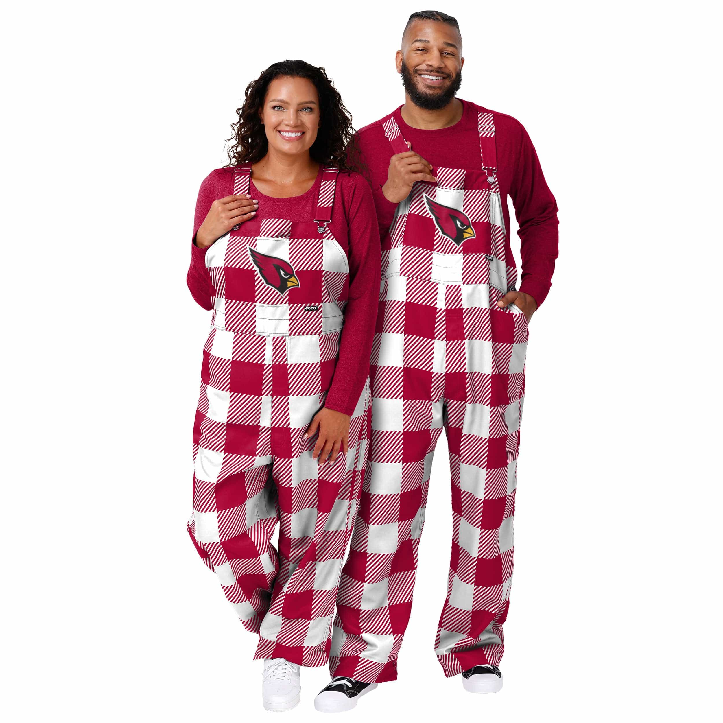Arizona Cardinals NFL Womens Plaid Bib Overalls - Image 3
