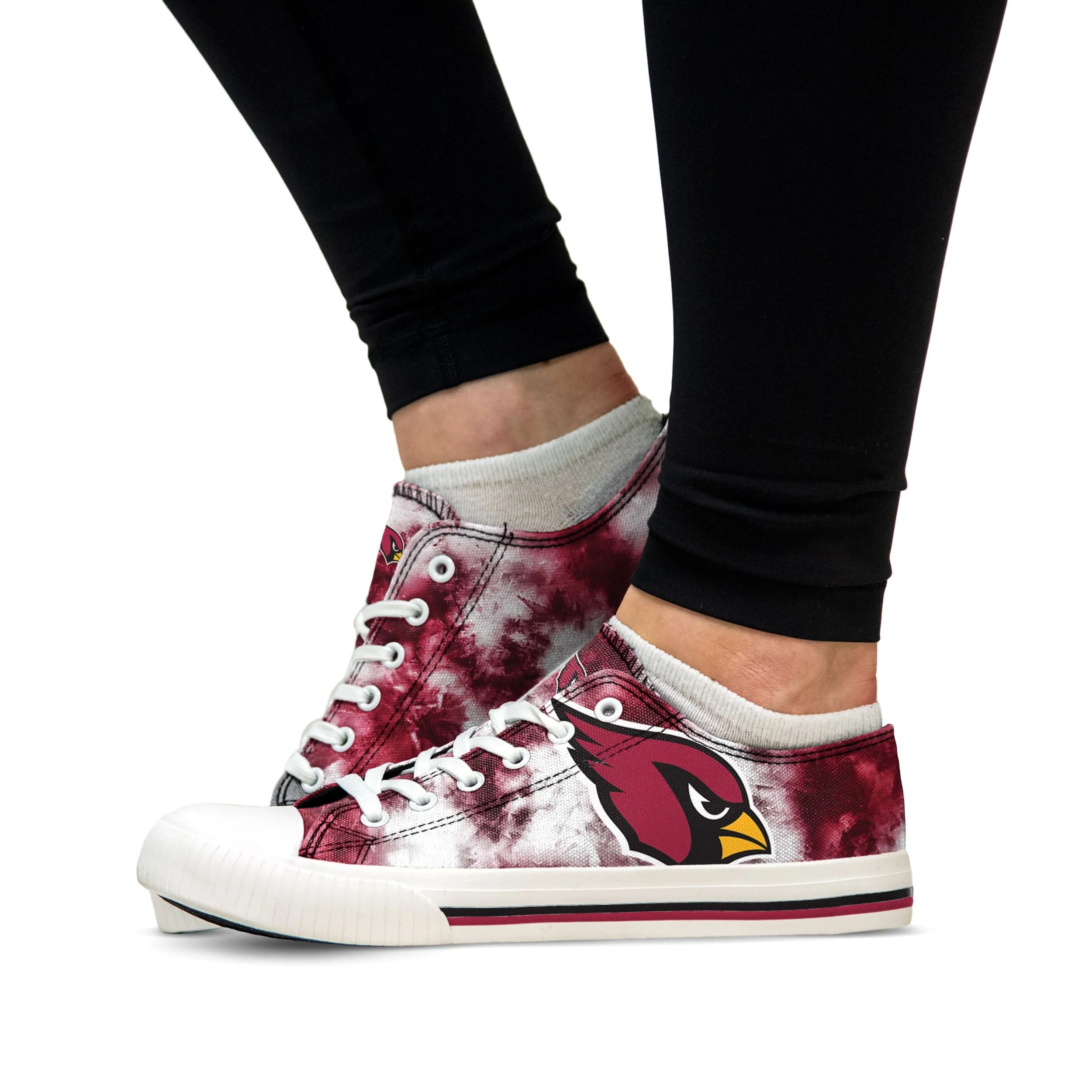 Arizona Cardinals NFL Womens Red Low Top Tie-Dye Canvas Shoe - Image 4