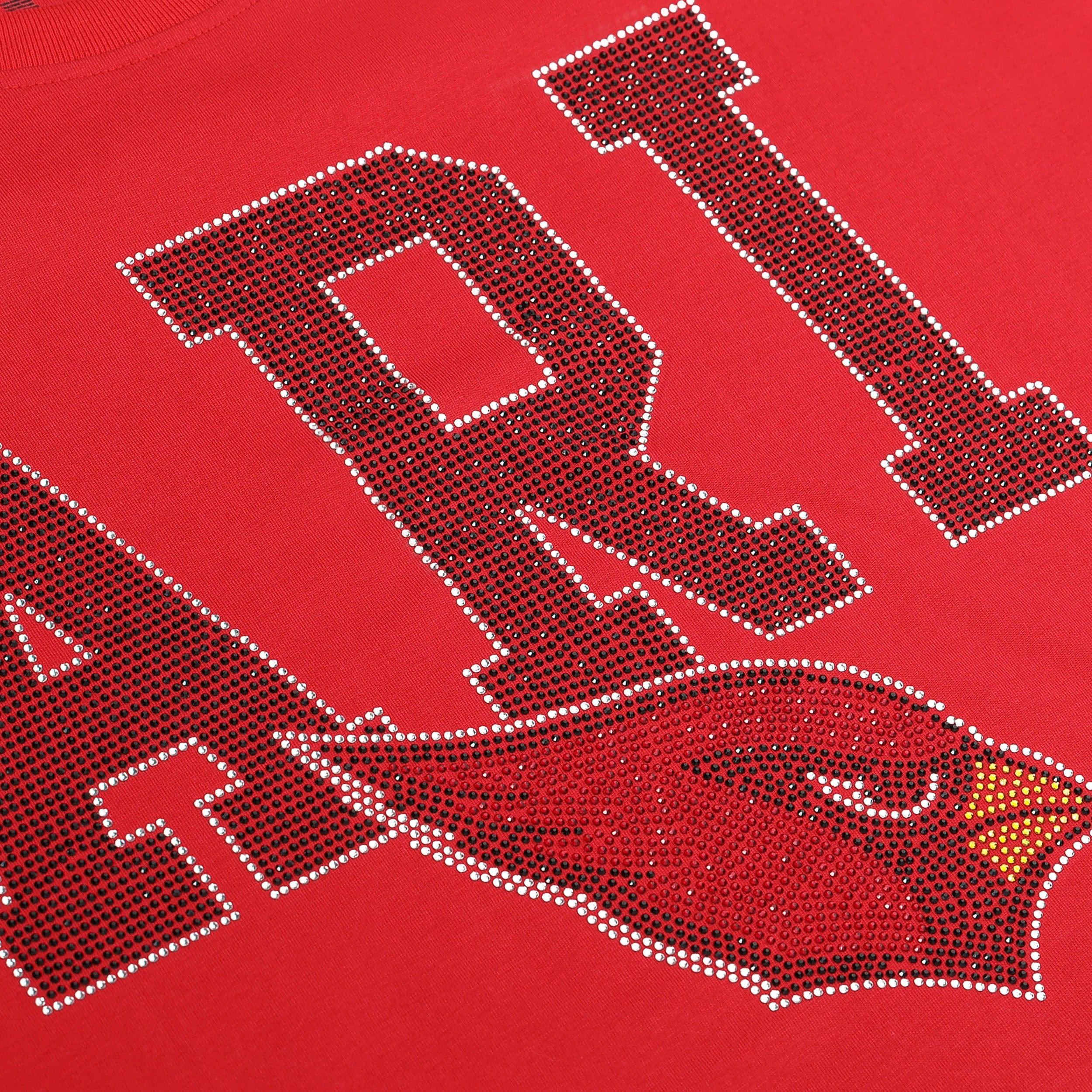 Arizona Cardinals NFL Womens Rhinestone Logo Crop Top - Image 2