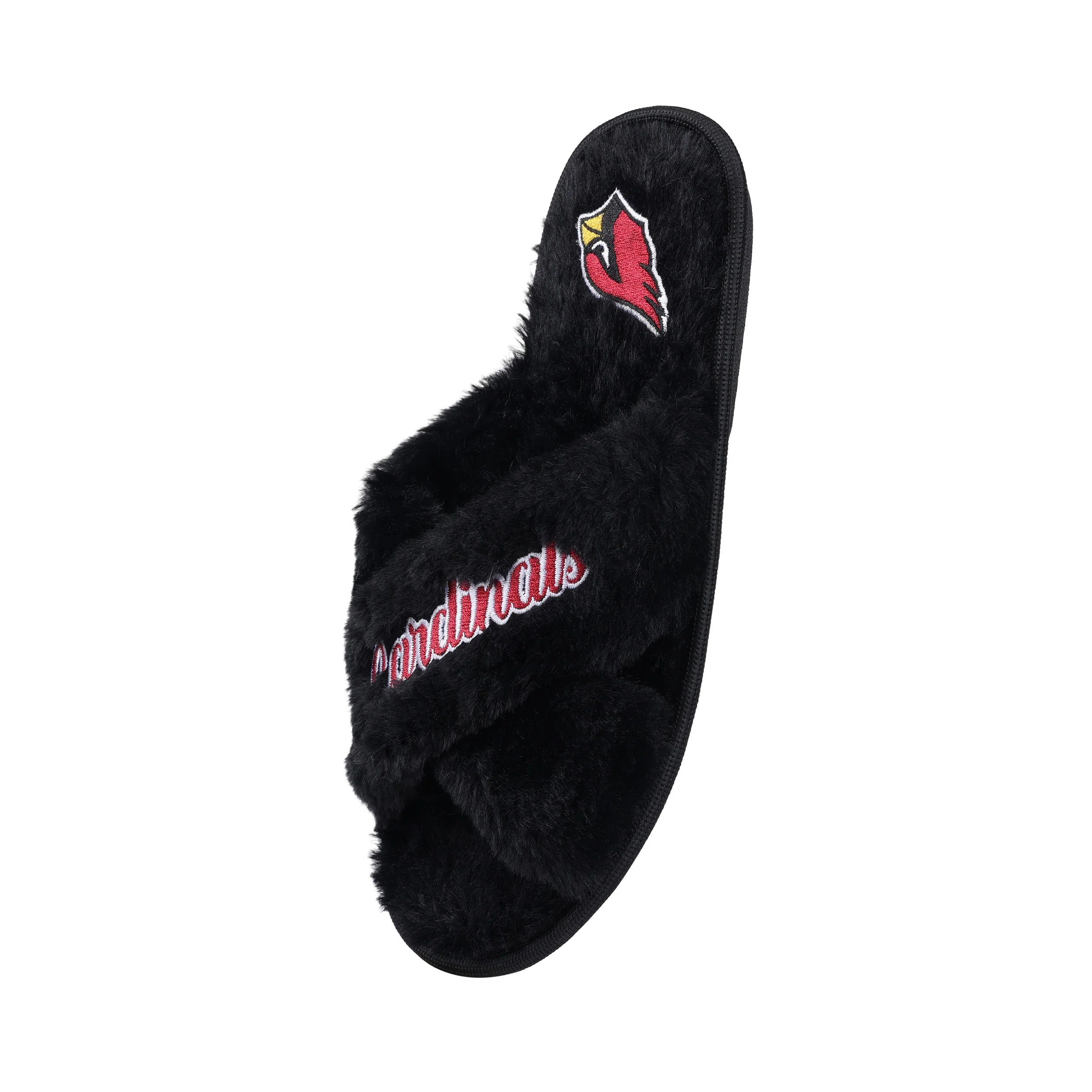 Arizona Cardinals NFL Womens Script Wordmark Fur Cross Slide - Image 3