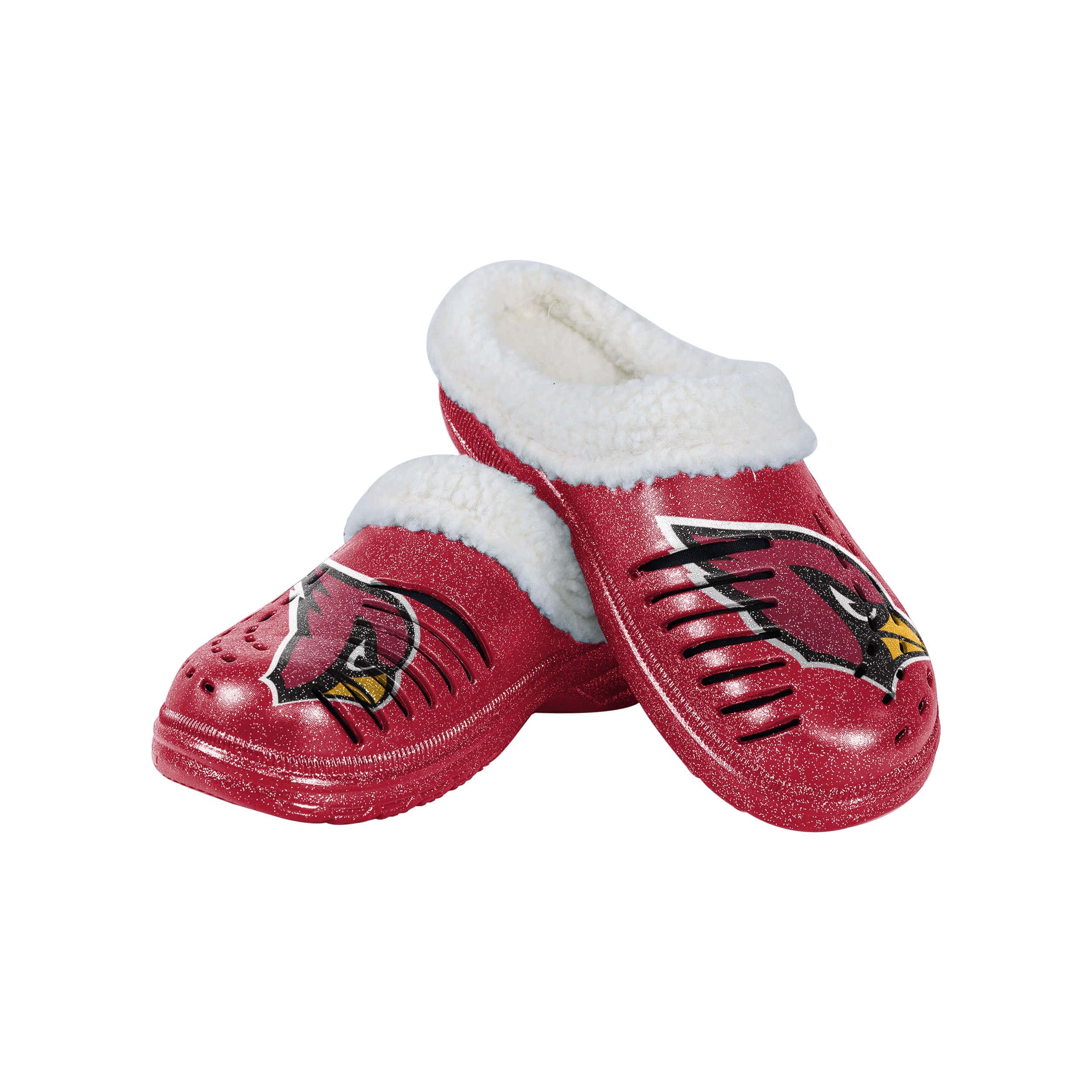 Arizona Cardinals NFL Womens Sherpa Lined Glitter Clog