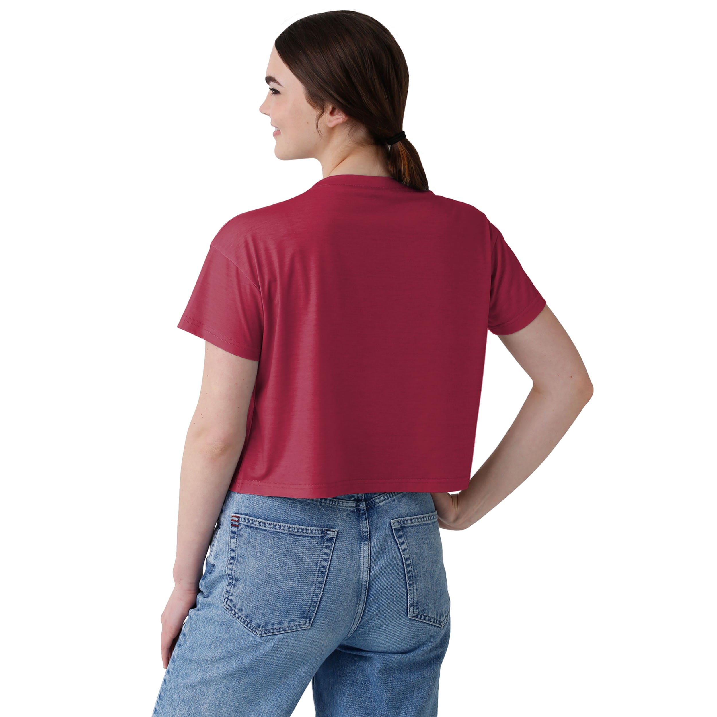 Arizona Cardinals NFL Womens Solid Big Logo Crop Top - Image 2