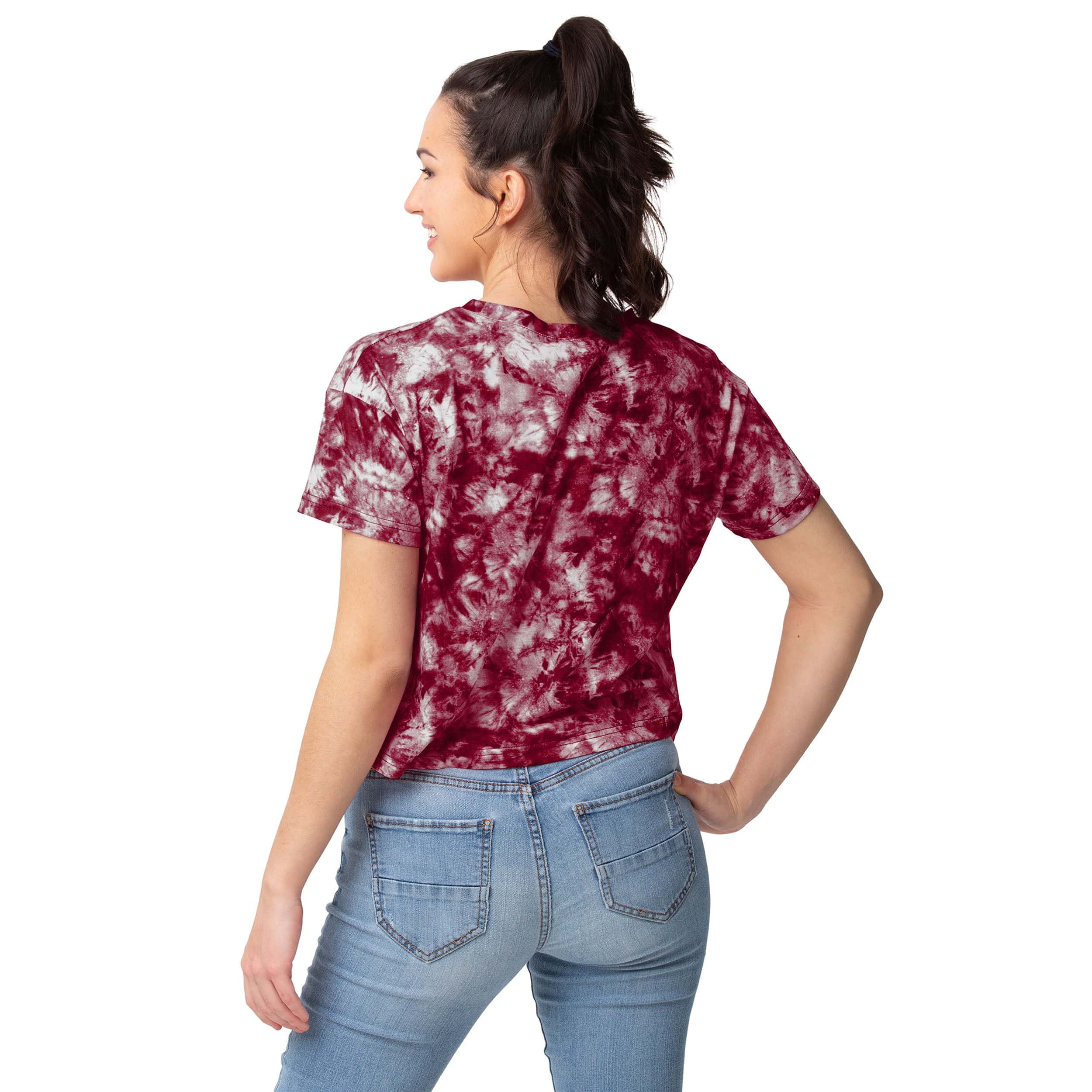 Arizona Cardinals NFL Womens Tie-Dye Big Logo Crop Top - Image 2