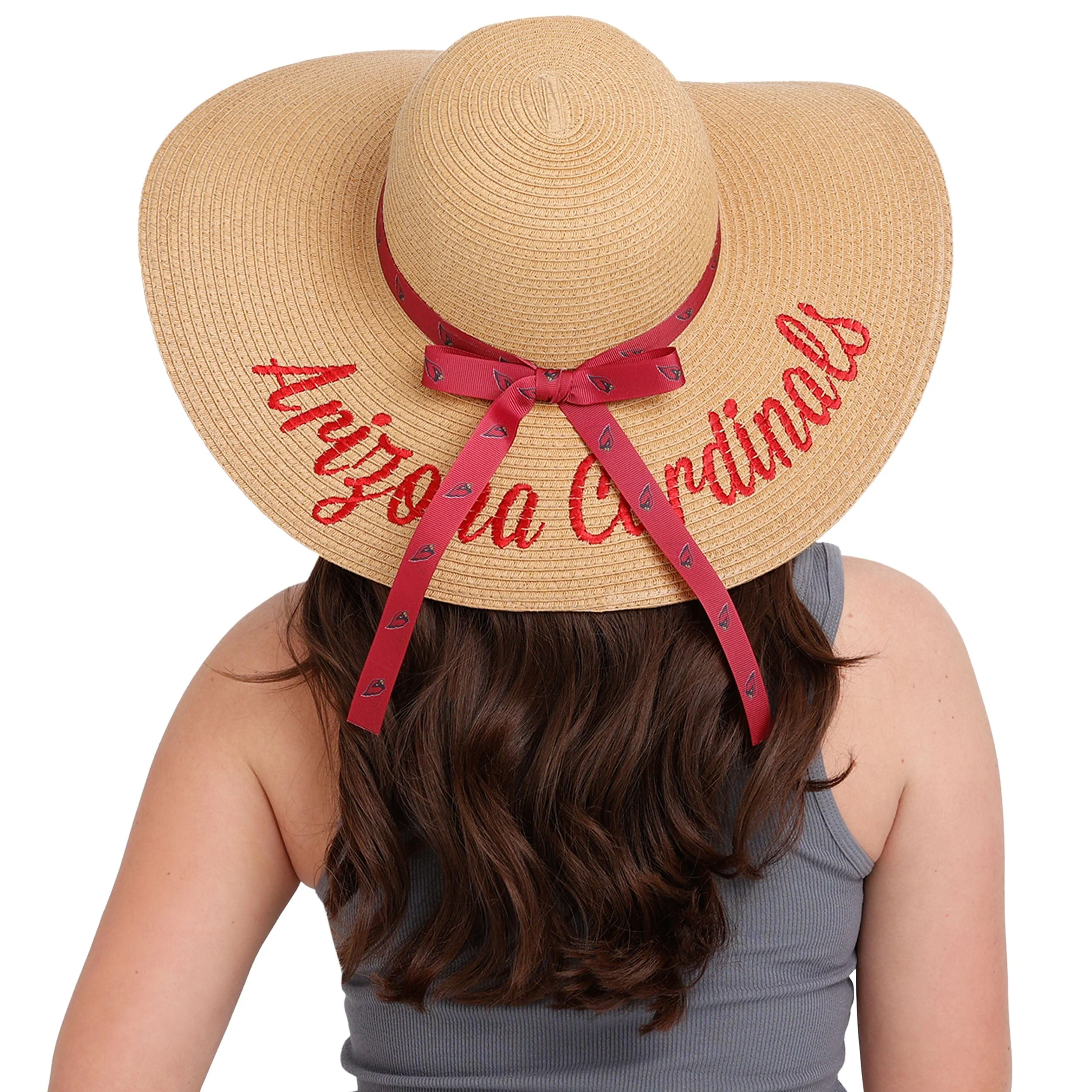Arizona Cardinals NFL Womens Wordmark Beach Straw Hat - Image 4