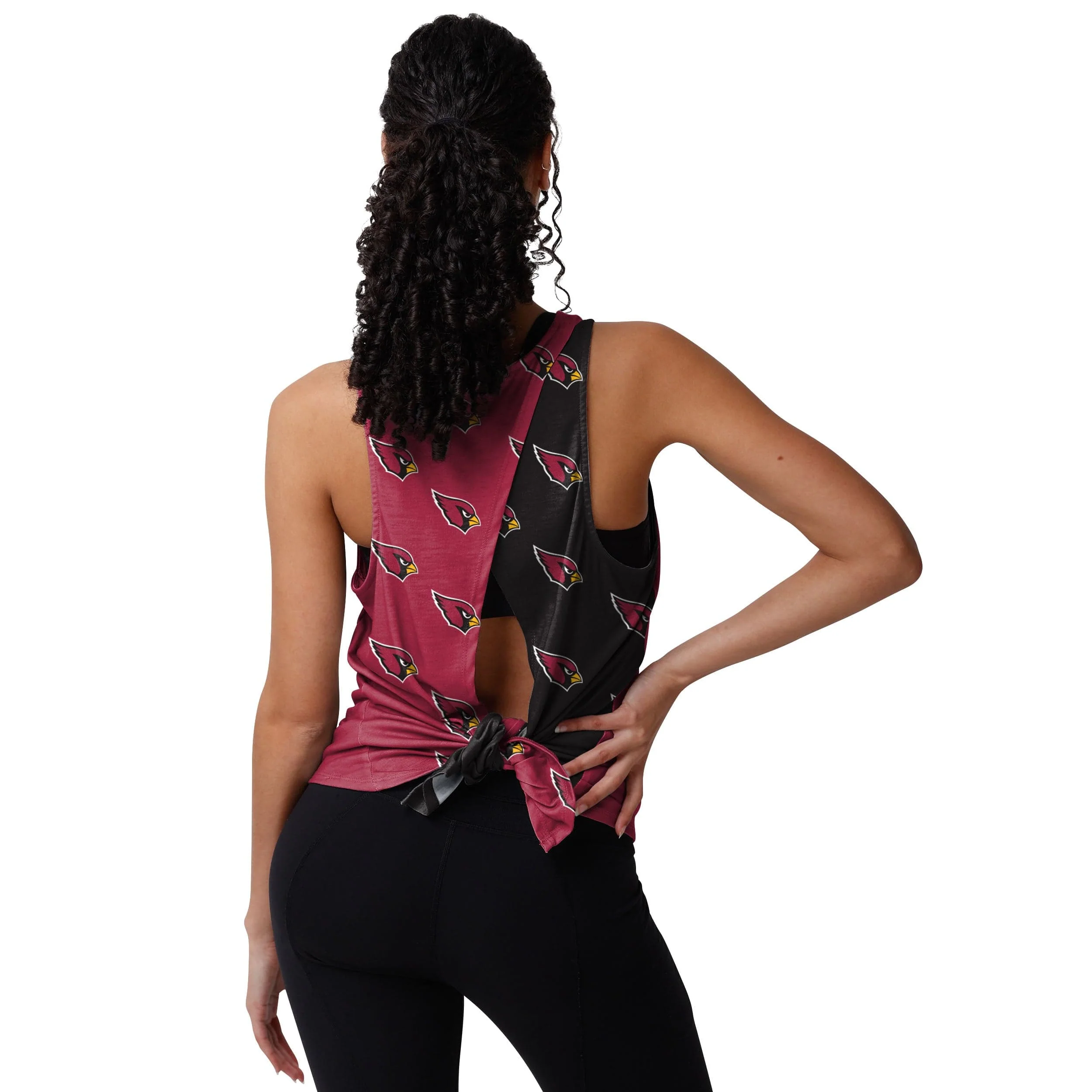 Arizona Cardinals NFL Womens Wordmark Mini Print Tie-Breaker Sleeveless Top