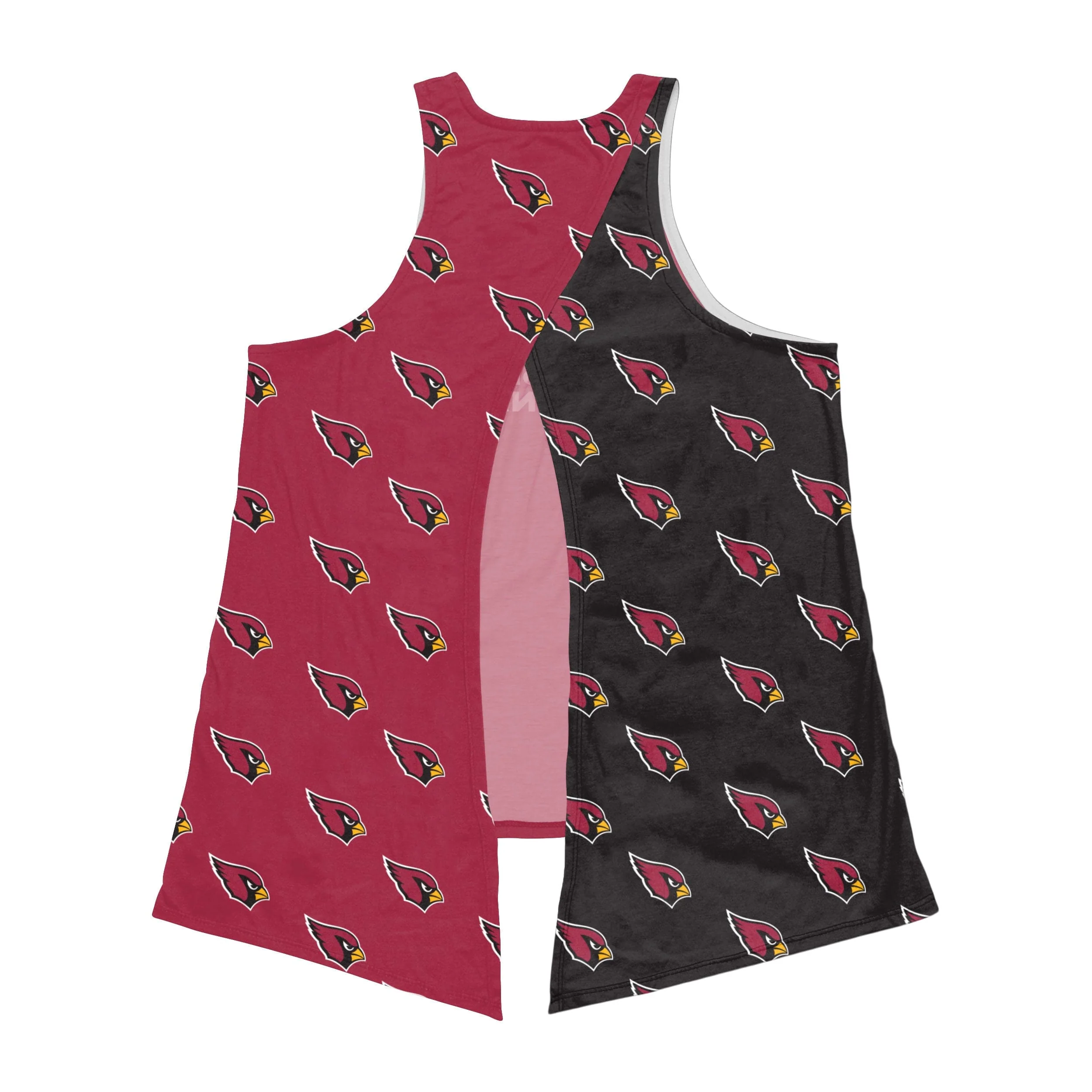 Arizona Cardinals NFL Womens Wordmark Mini Print Tie-Breaker Sleeveless Top - Image 3