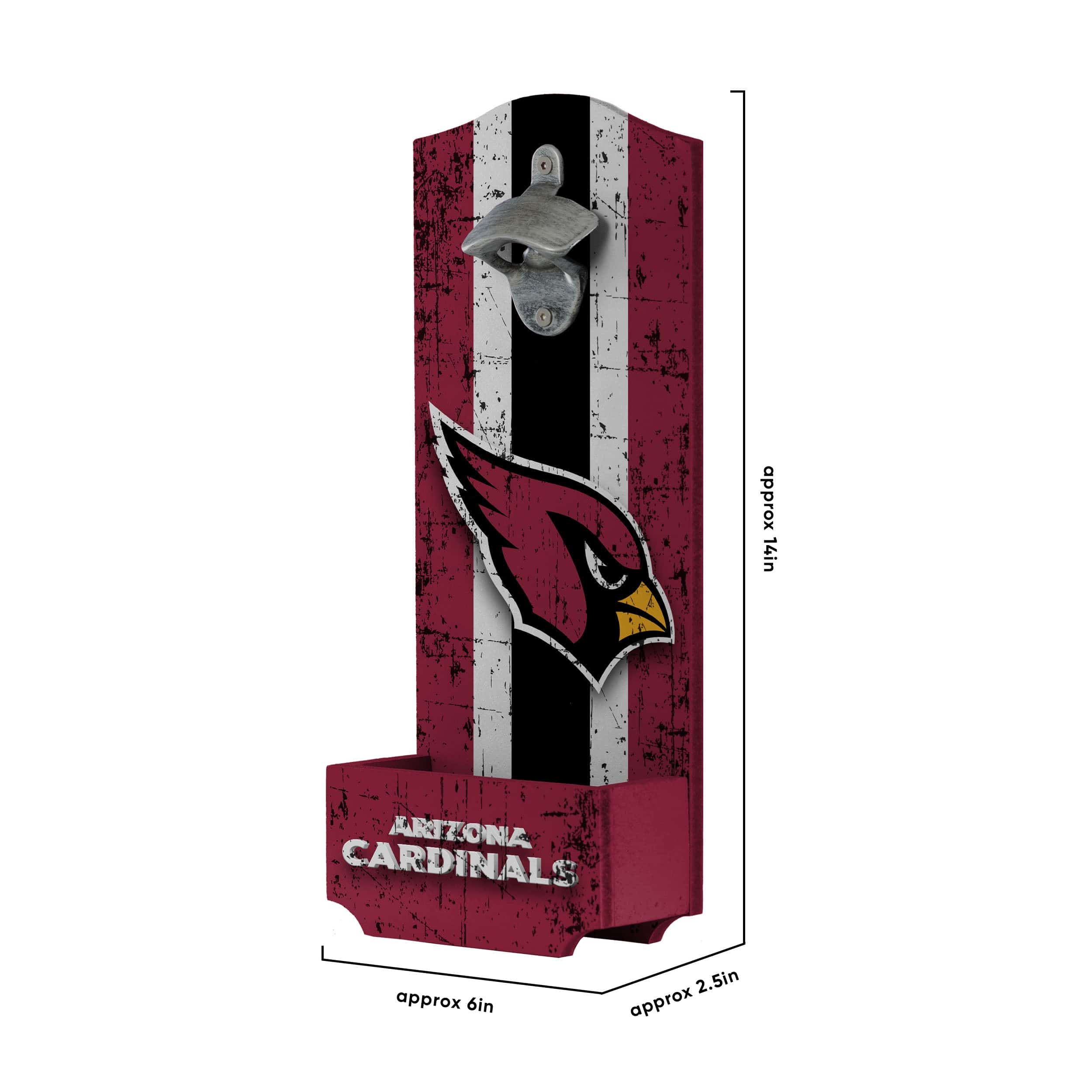 Arizona Cardinals NFL Wooden Bottle Cap Opener Sign - Image 5