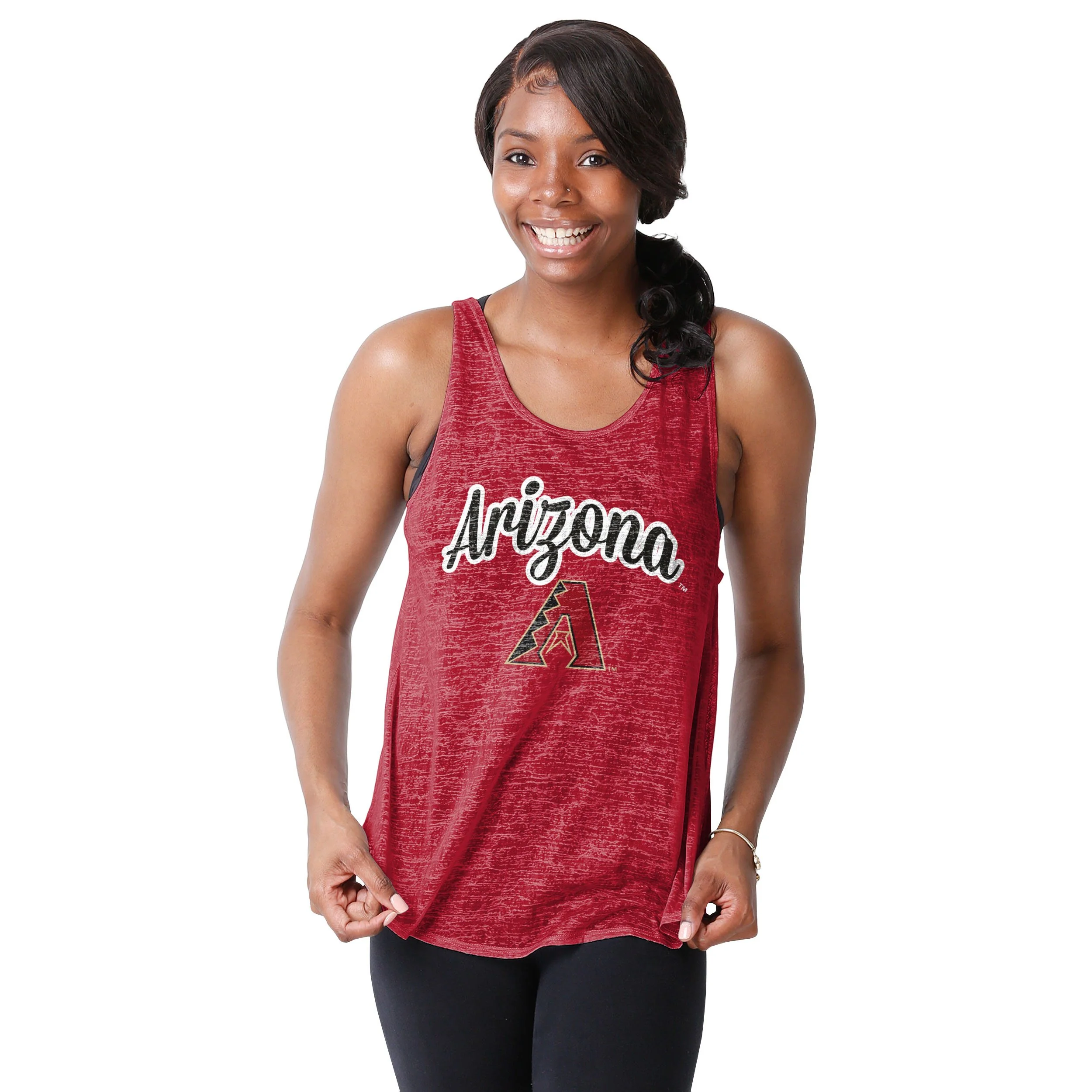 Arizona Diamondbacks MLB Womens Burn Out Sleeveless Top - Image 2