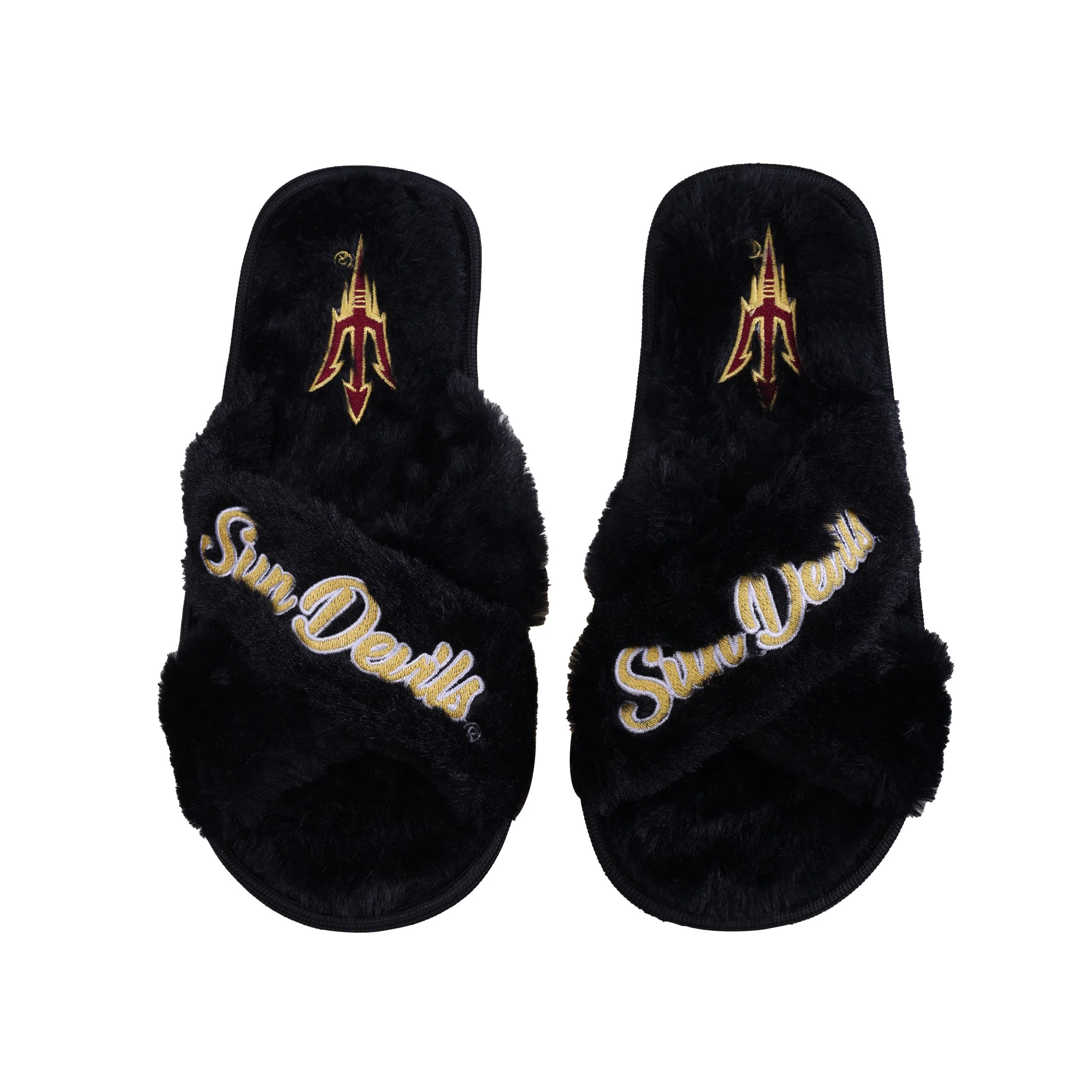 Arizona State Sun Devils NCAA Womens Script Wordmark Fur Cross Slide - Image 2