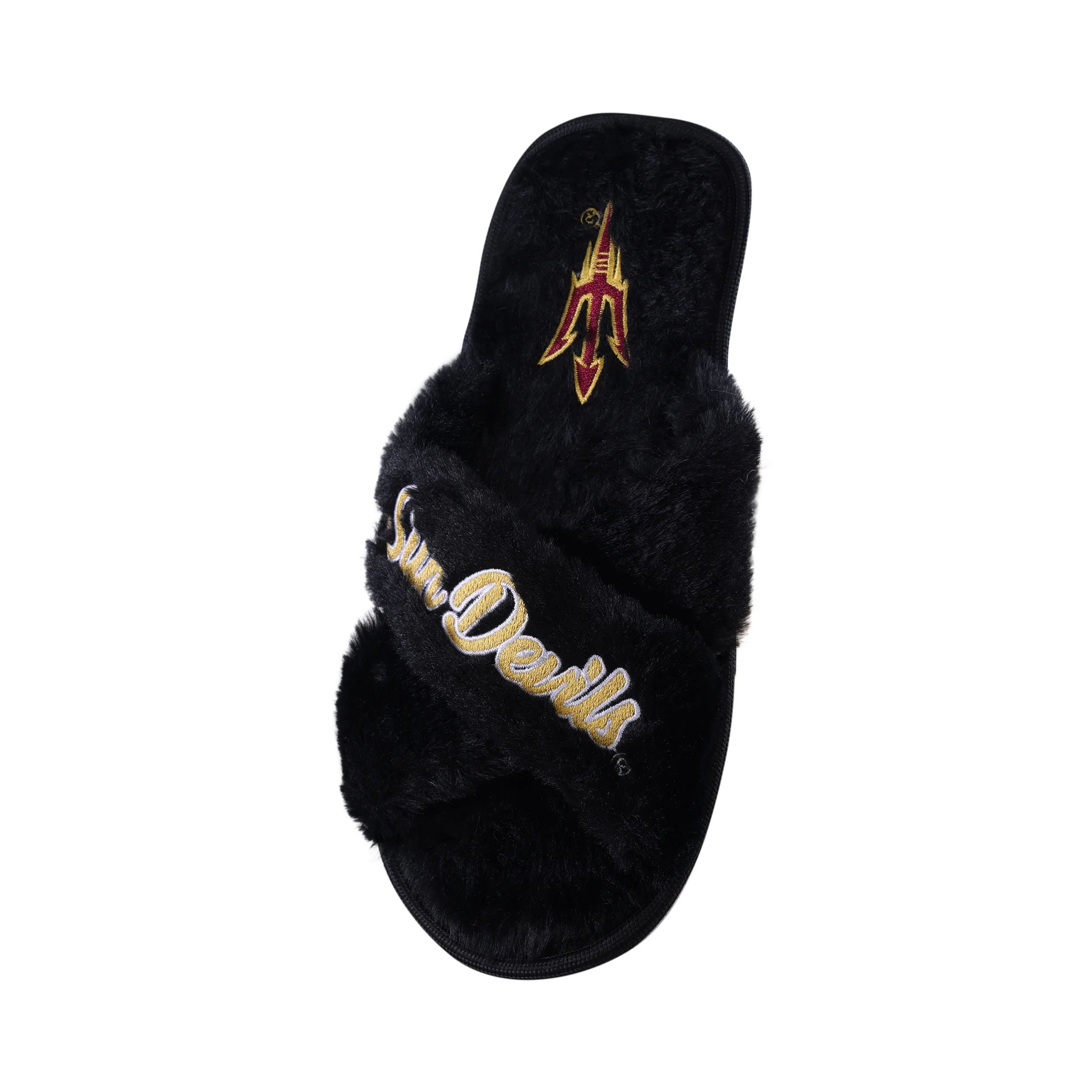 Arizona State Sun Devils NCAA Womens Script Wordmark Fur Cross Slide - Image 3
