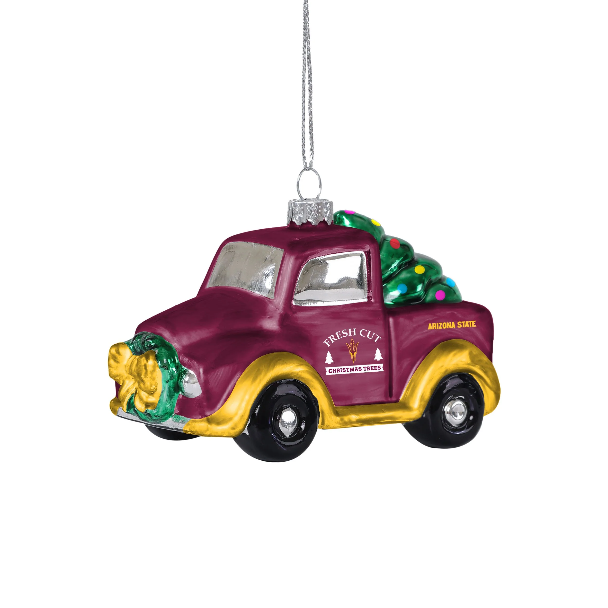 Arizona State Sun NCAA Blown Glass Truck Ornament - Image 2