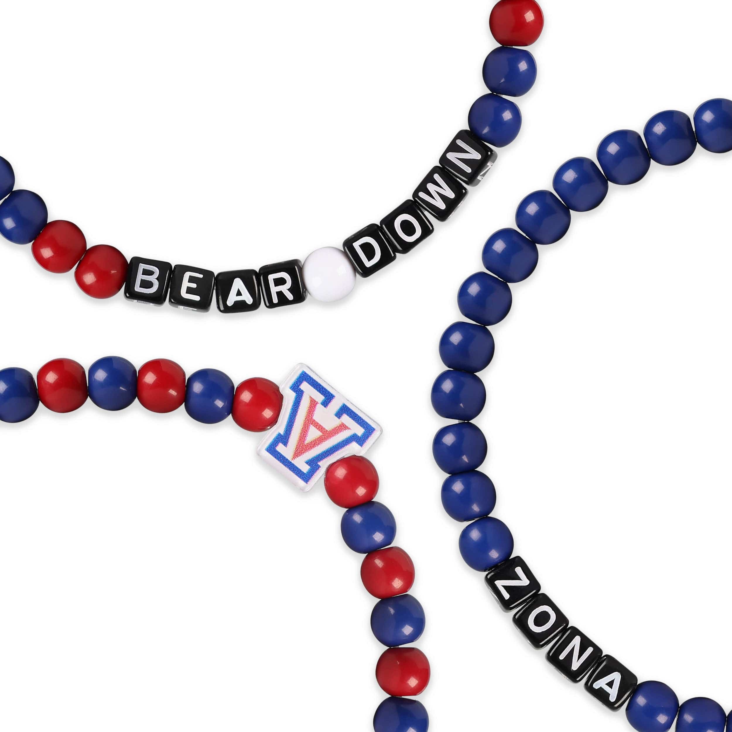 Arizona Wildcats NCAA 3 Pack Beaded Friendship Bracelet - Image 2