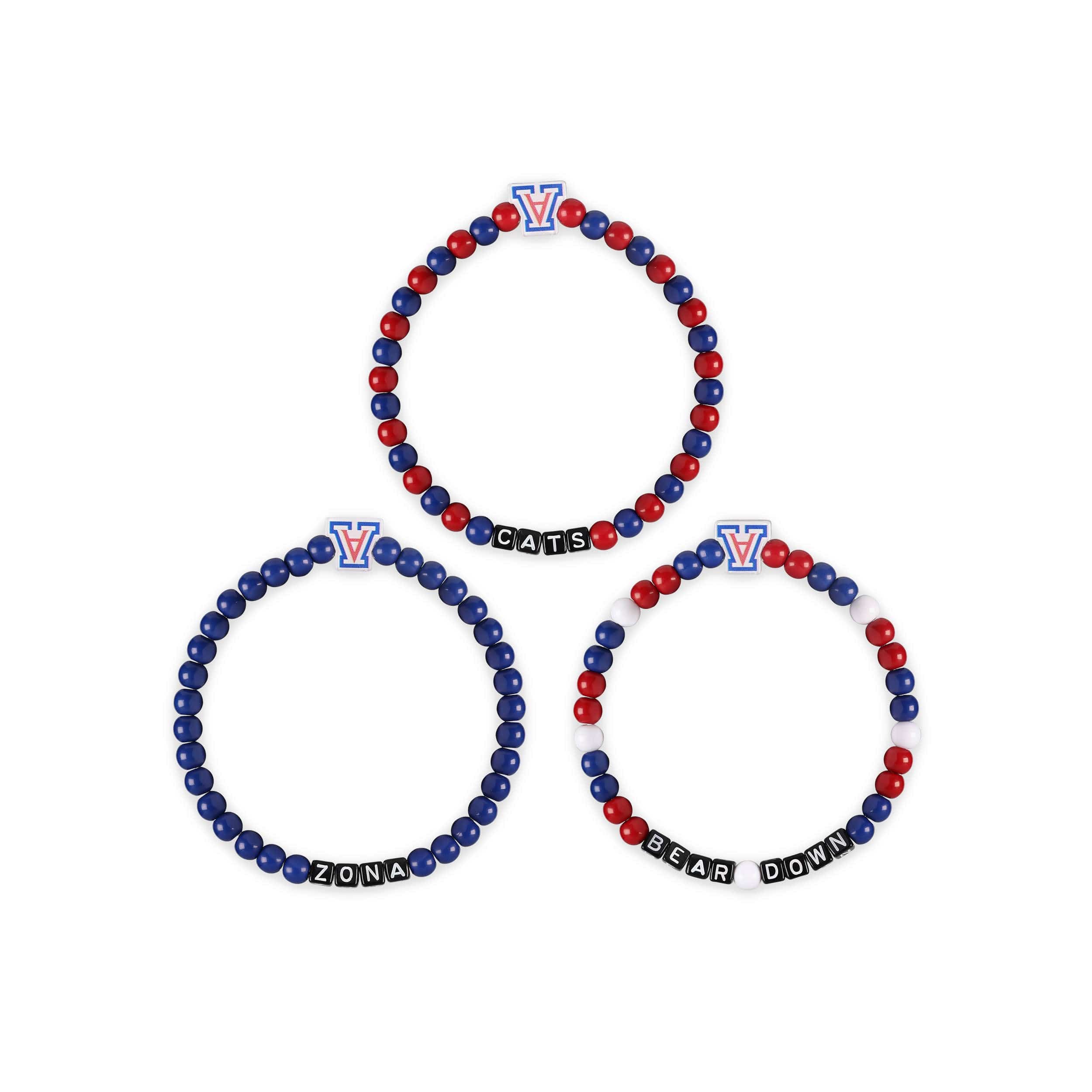Arizona Wildcats NCAA 3 Pack Beaded Friendship Bracelet - Image 3