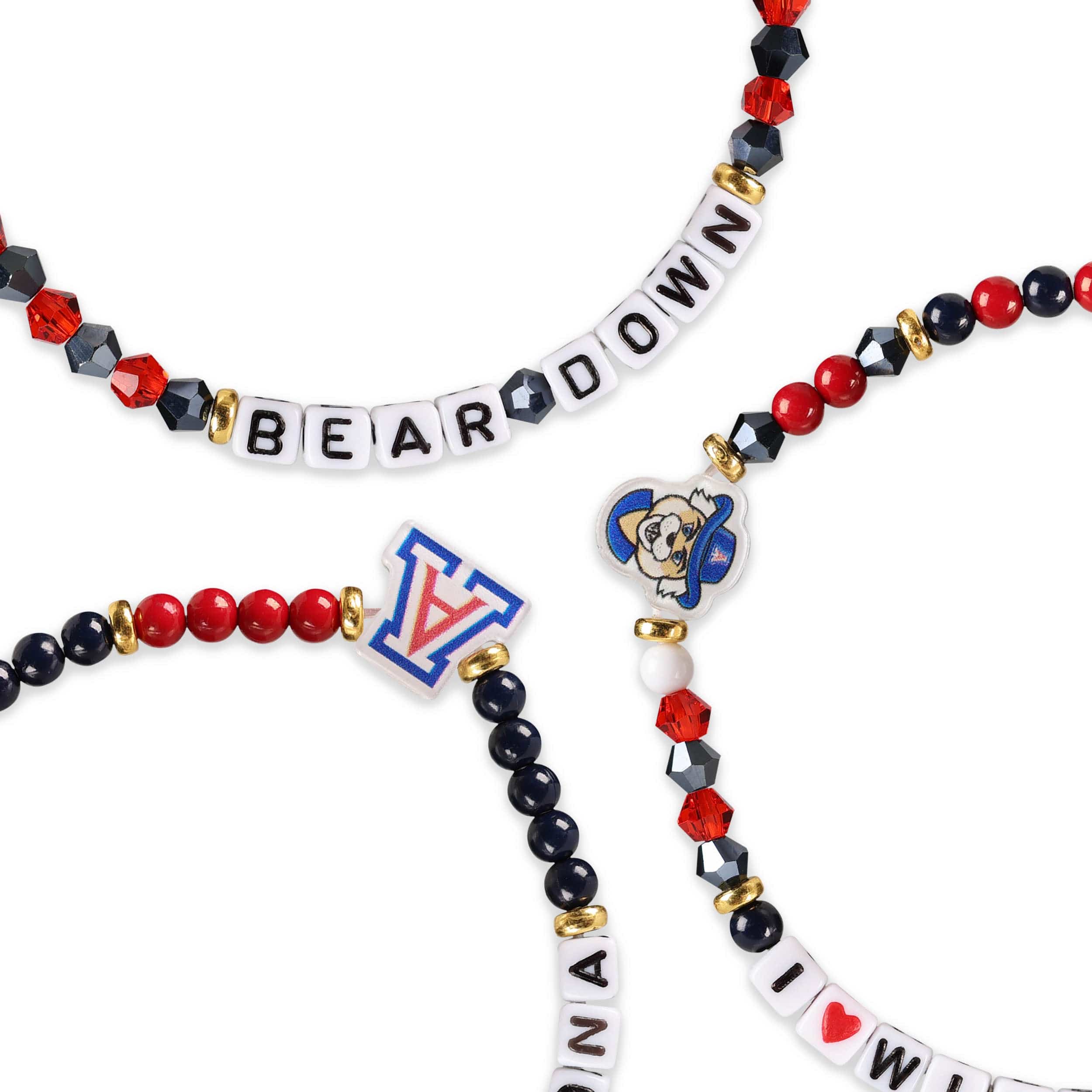 Arizona Wildcats NCAA 3 Pack Friendship Bracelet - Image 2