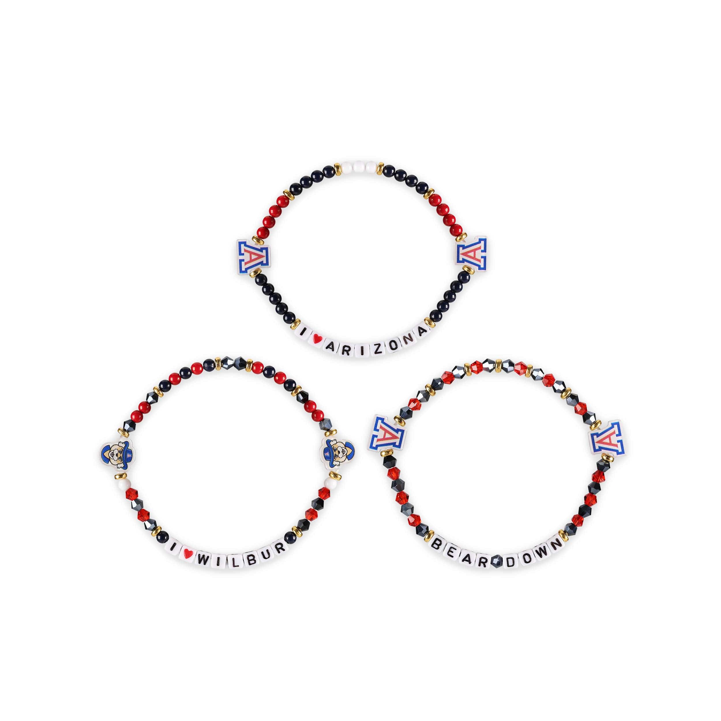 Arizona Wildcats NCAA 3 Pack Friendship Bracelet - Image 3