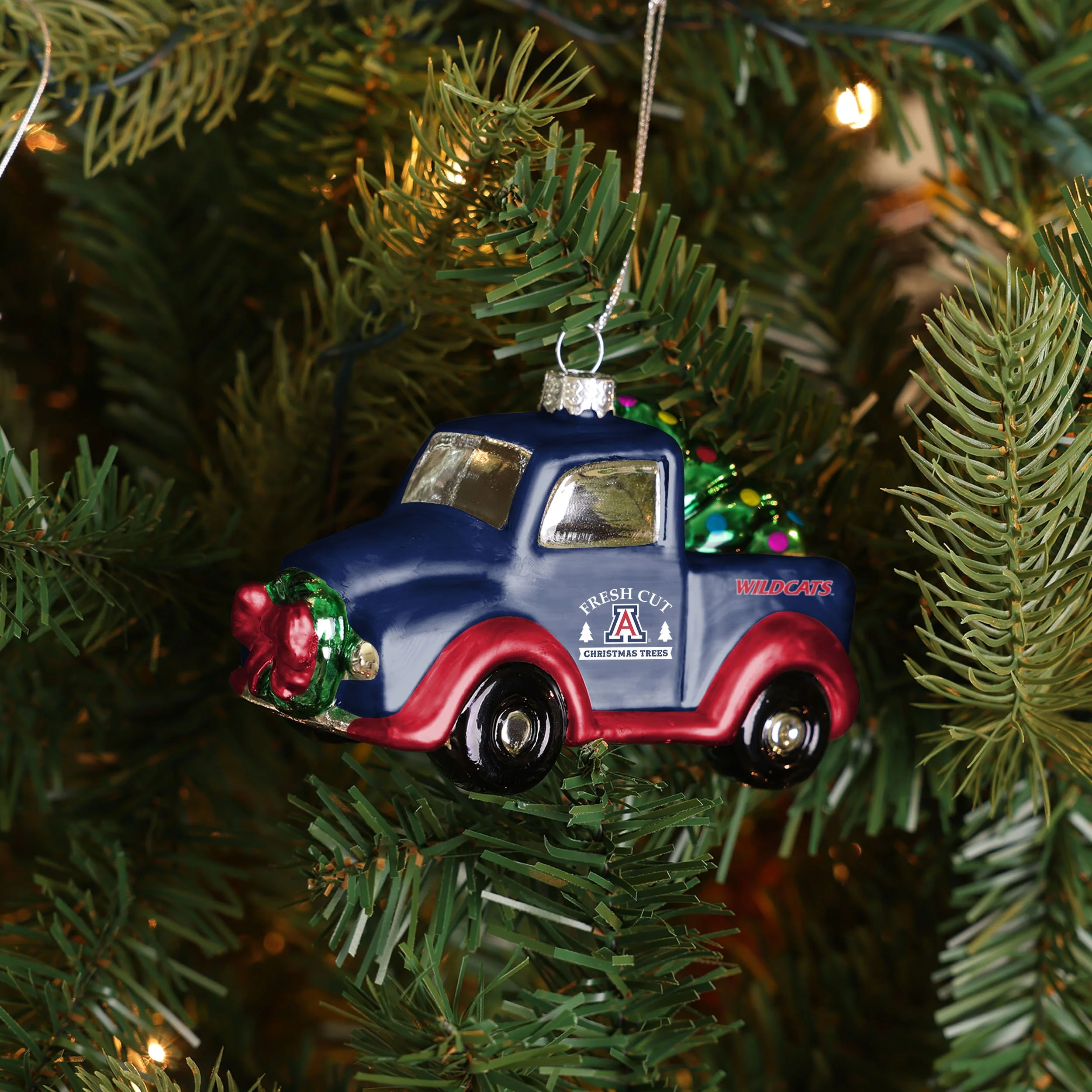 Arizona Wildcats NCAA Blown Glass Truck Ornament - Image 3