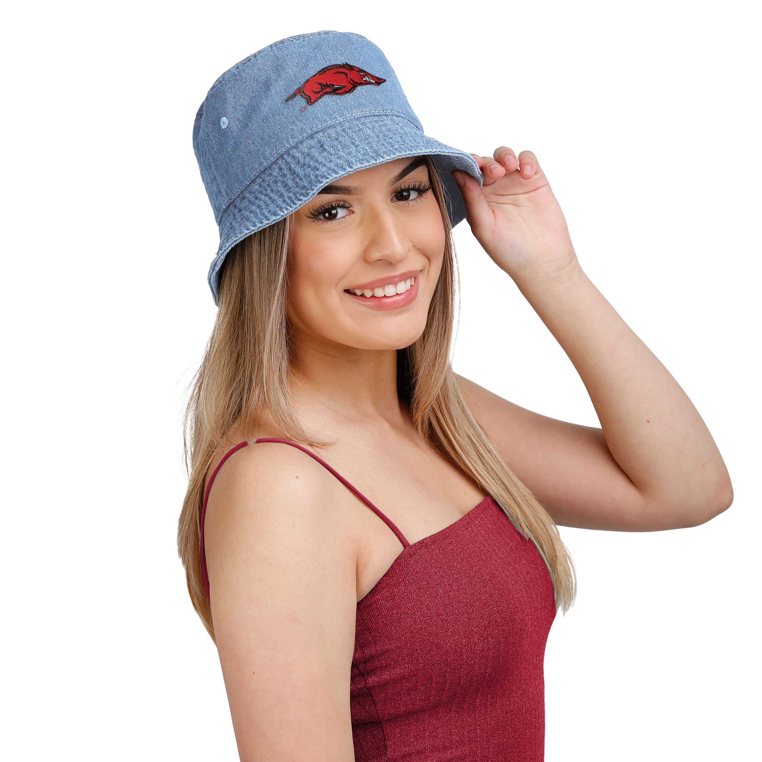 Arkansas Razorbacks NCAA Denim Bucket Hat - Image 2