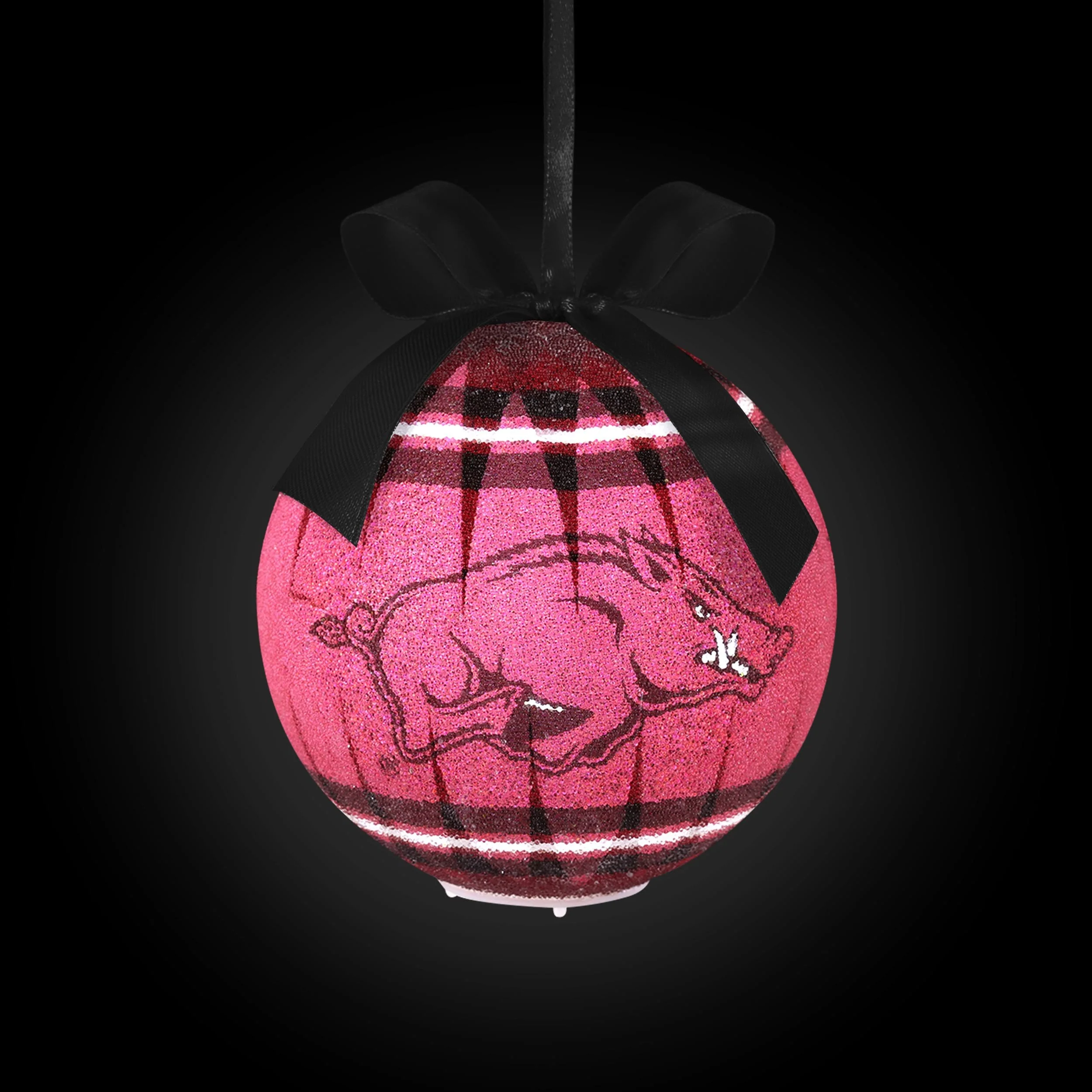 Arkansas Razorbacks NCAA LED Shatterproof Ball Ornament - Image 2