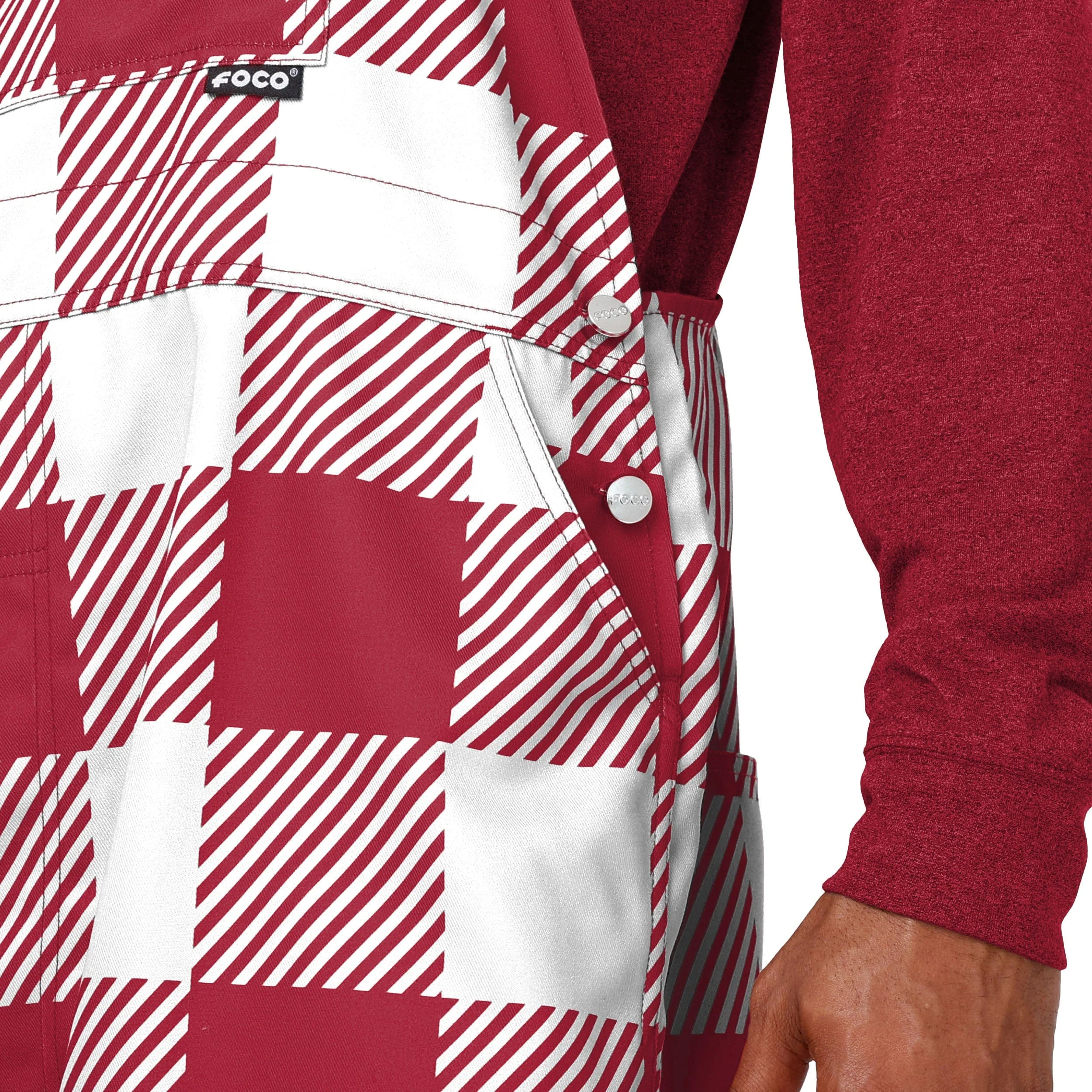 Arkansas Razorbacks NCAA Mens Plaid Bib Overalls - Image 5