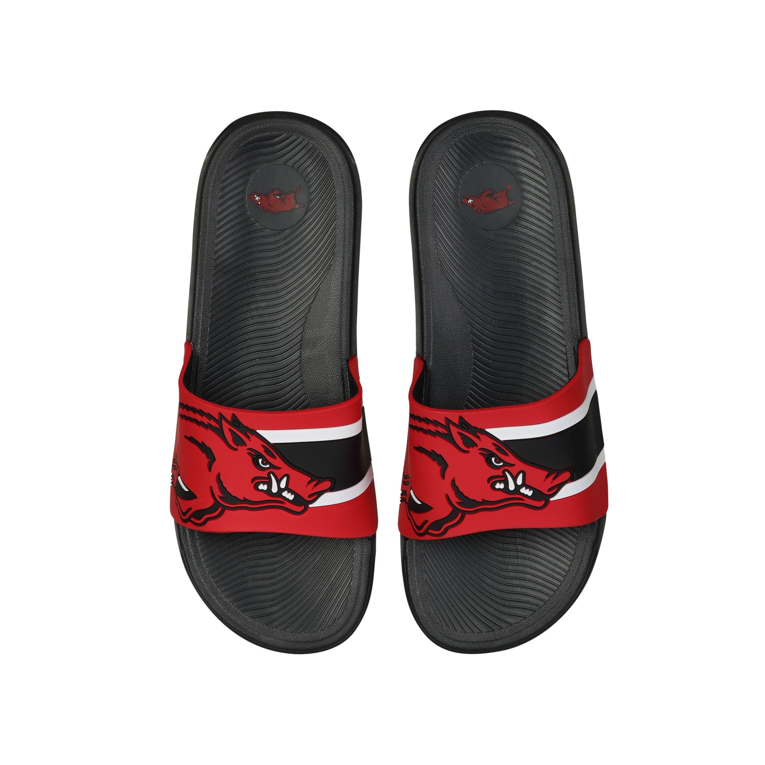 Arkansas Razorbacks NCAA Mens Striped Big Logo Raised Slide - Image 2