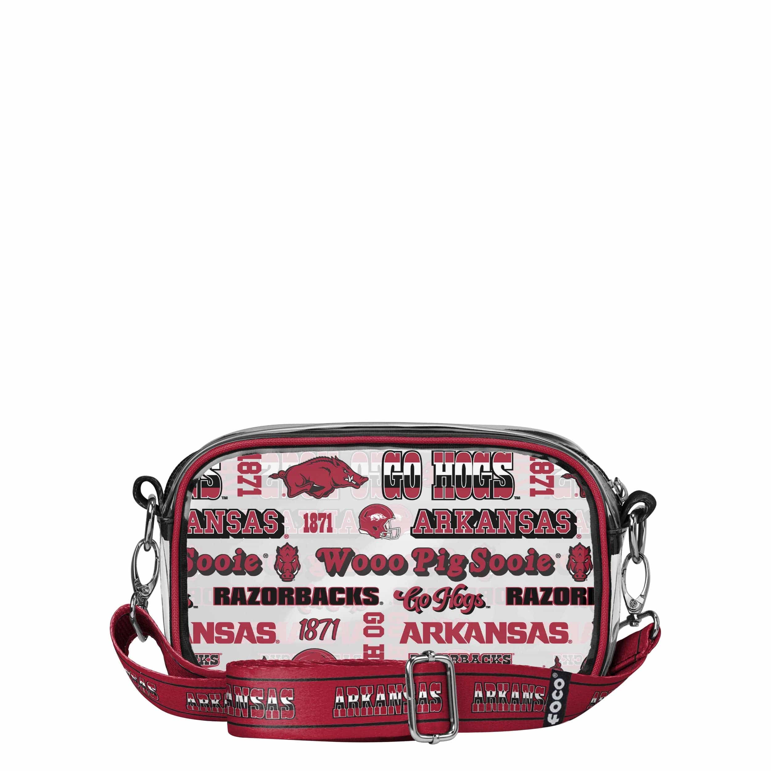 Arkansas Razorbacks NCAA Repeat Retro Print Clear Crossbody Bag - Image 5