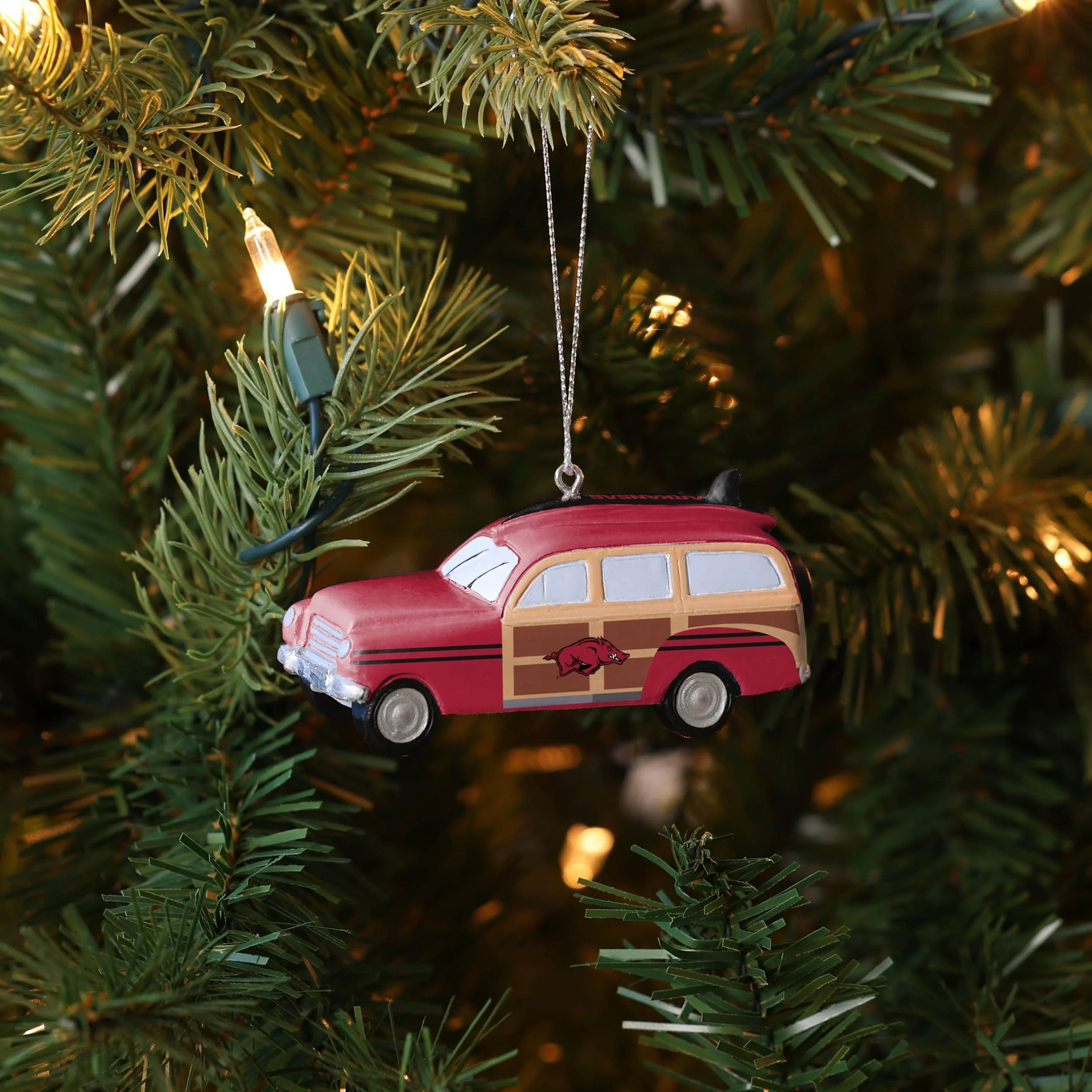 Arkansas Razorbacks NCAA Station Wagon Ornament - Image 4