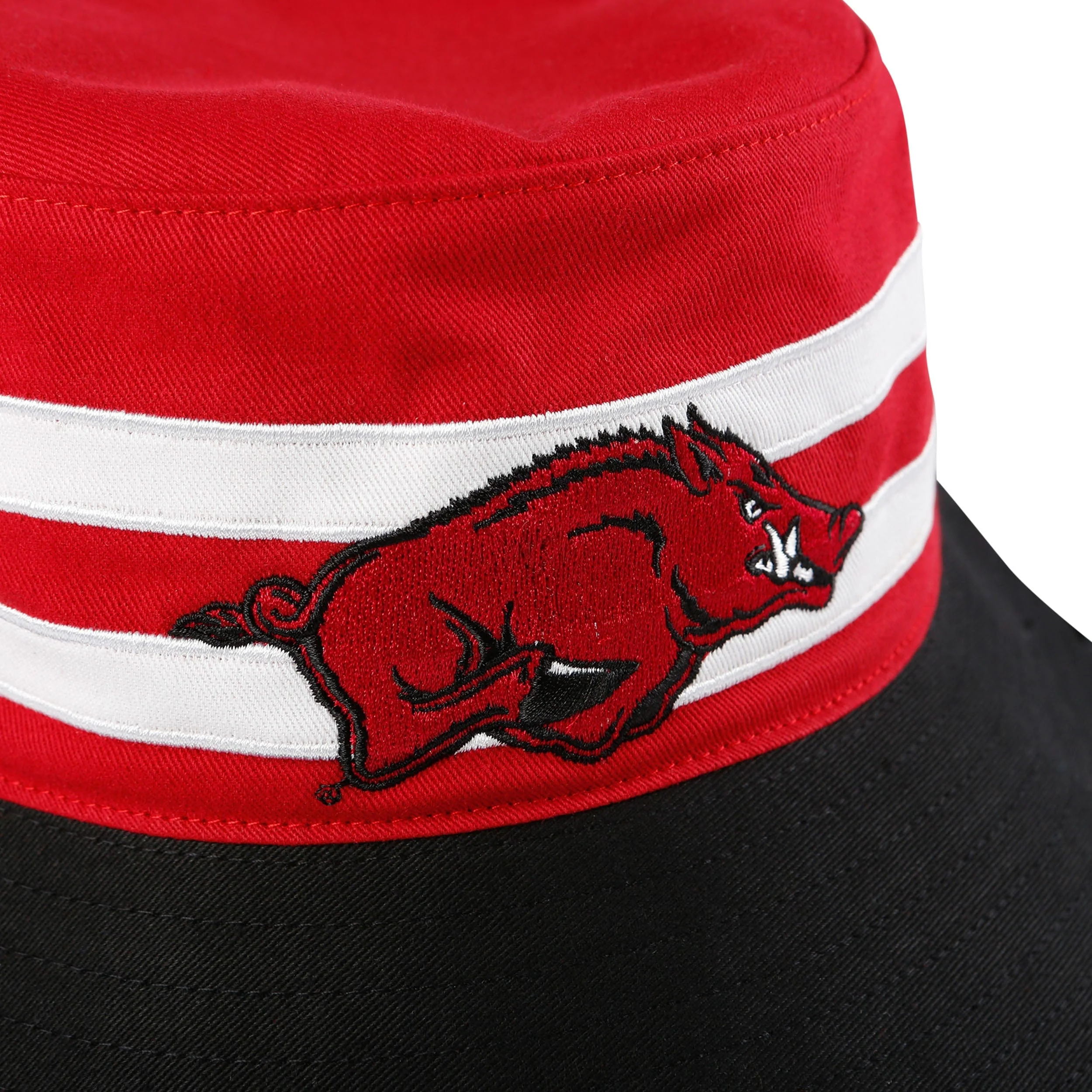 Arkansas Razorbacks NCAA Team Stripe Bucket Hat - Image 3